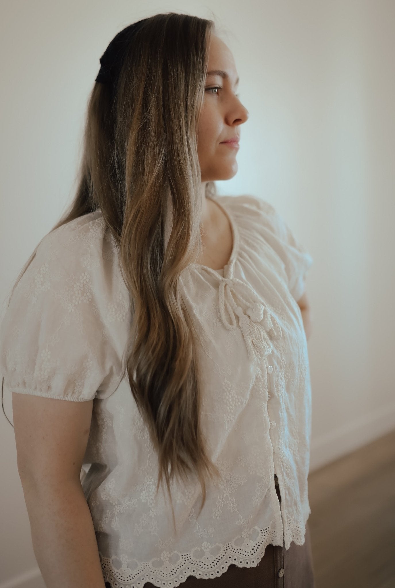 100% COTTON SCALLOPED TOP - Duviboutique