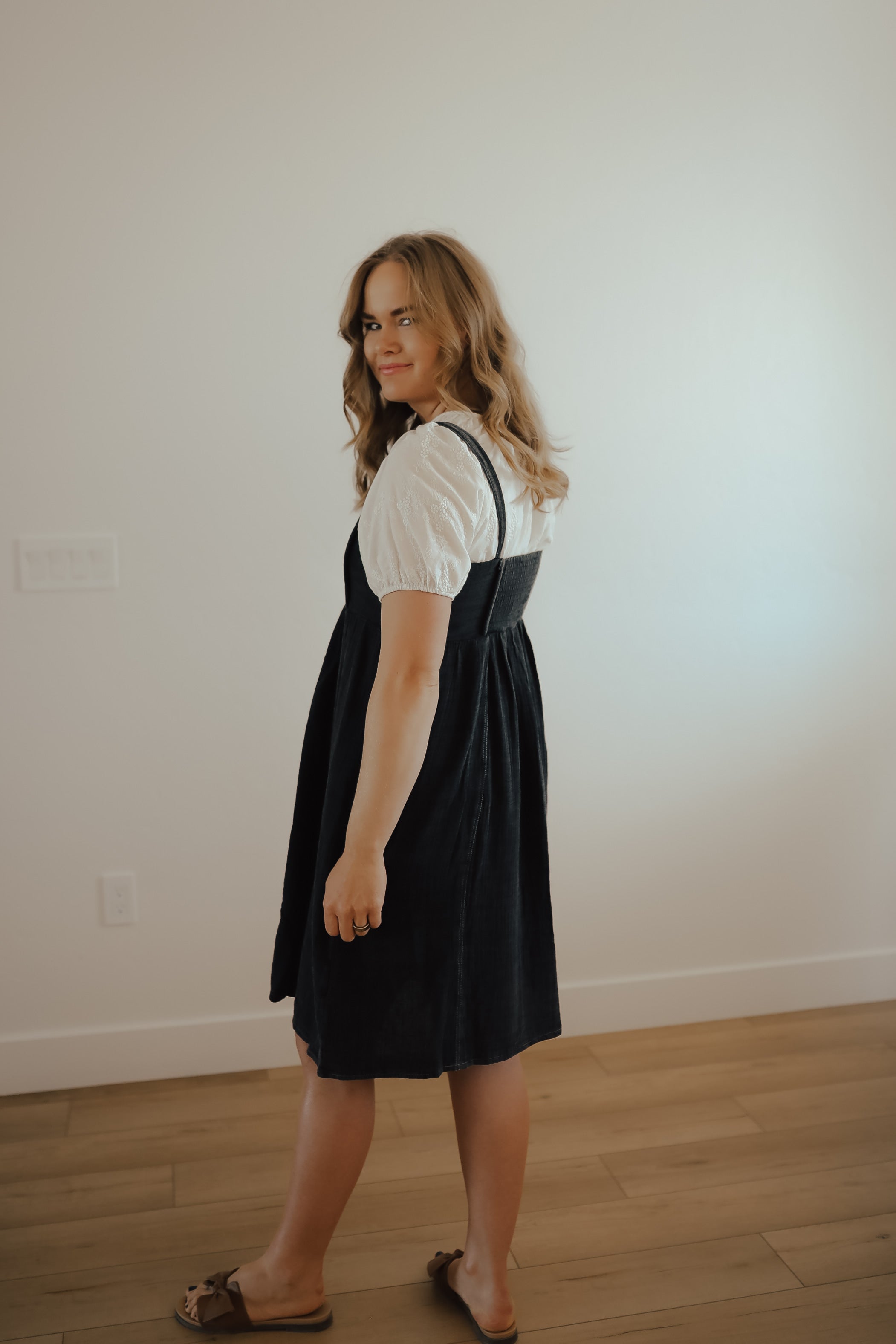 WASH DOUBLE GAUZE OVERALLL DRESS