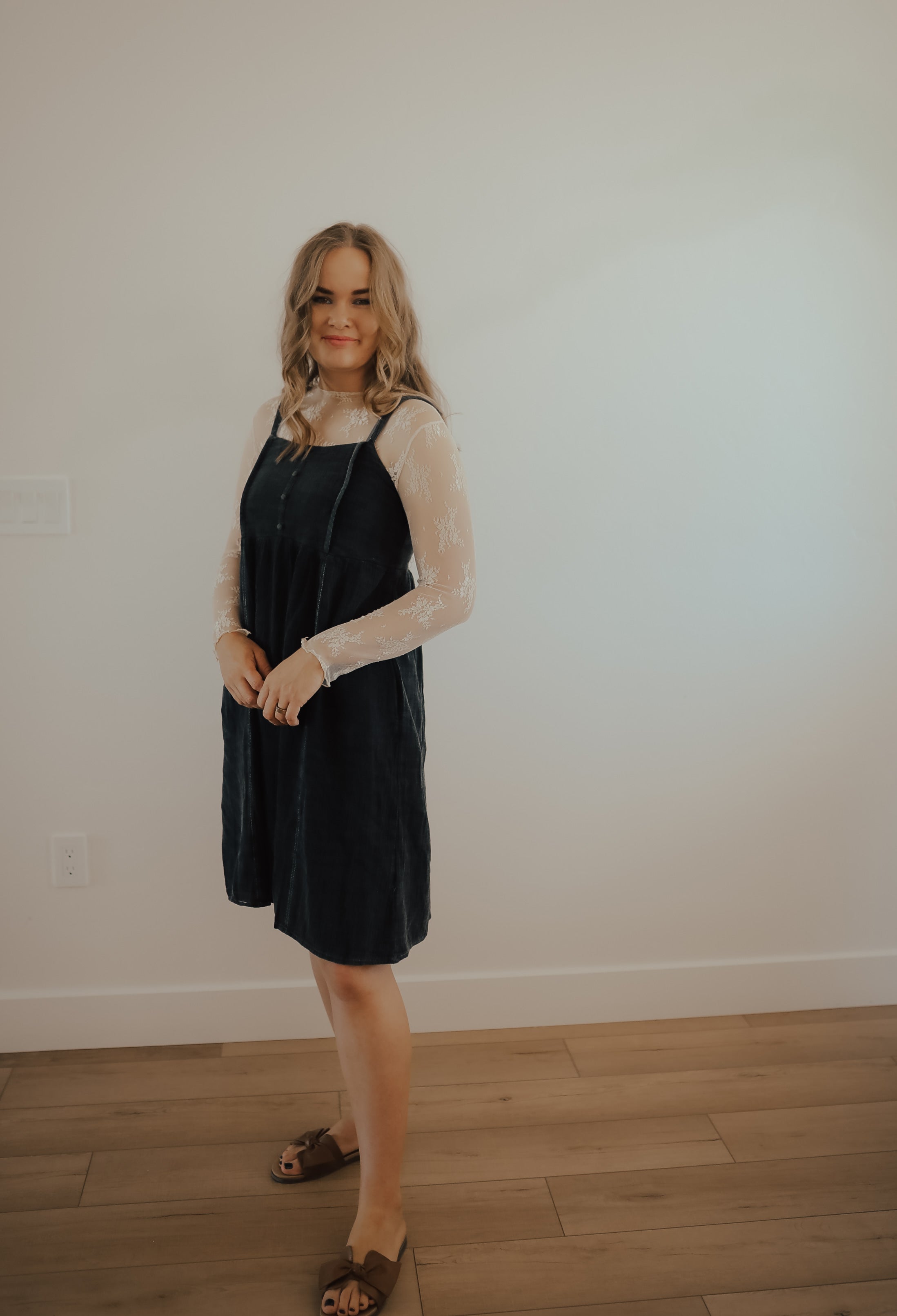 WASH DOUBLE GAUZE OVERALLL DRESS