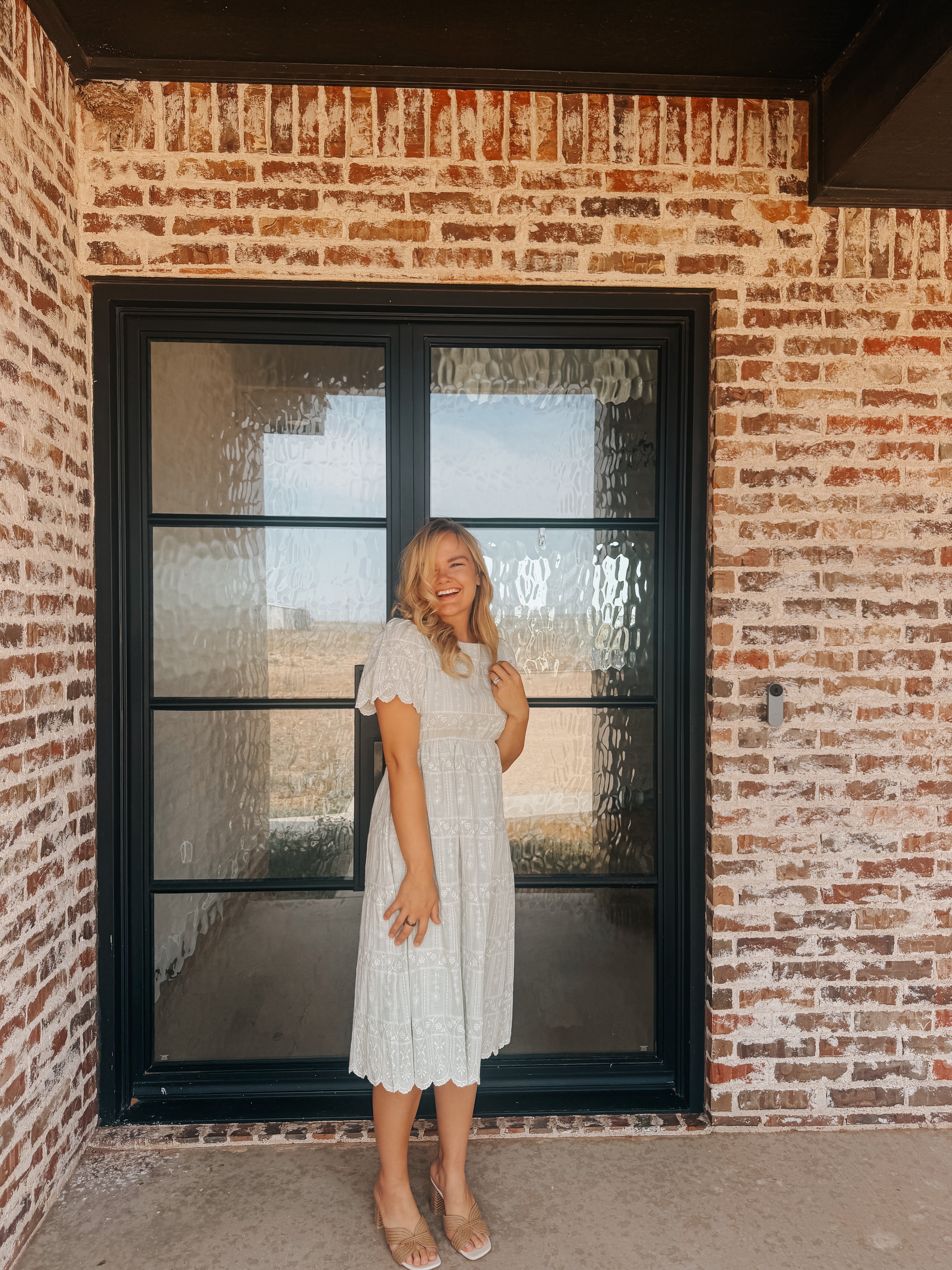 EMBROIDERED SAGE MIDI DRESS