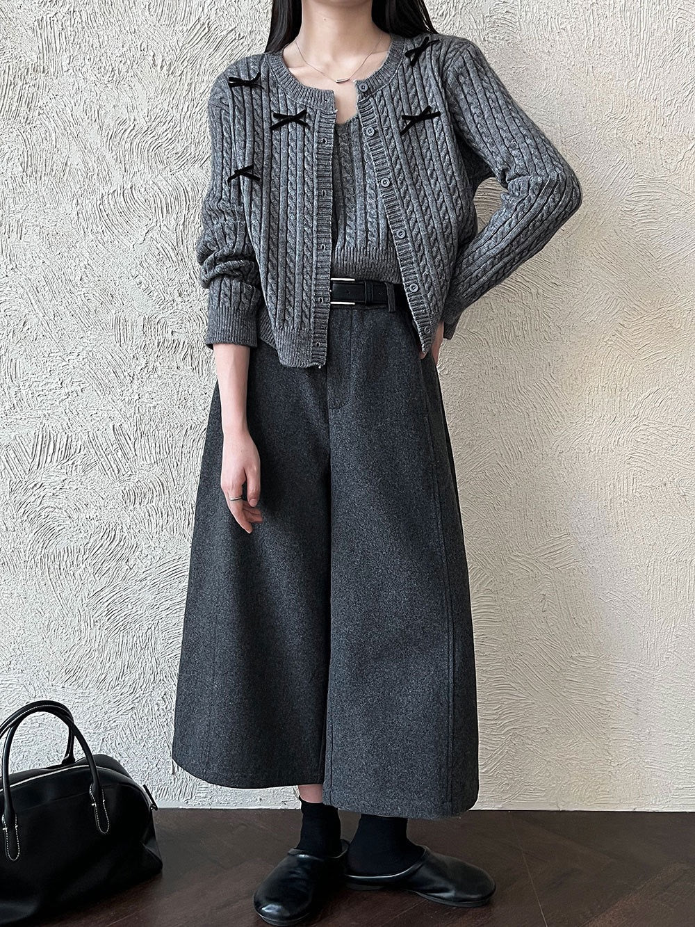 Bow Knit Two - Piece Cardigan - 服饰与配饰 - Duviboutique