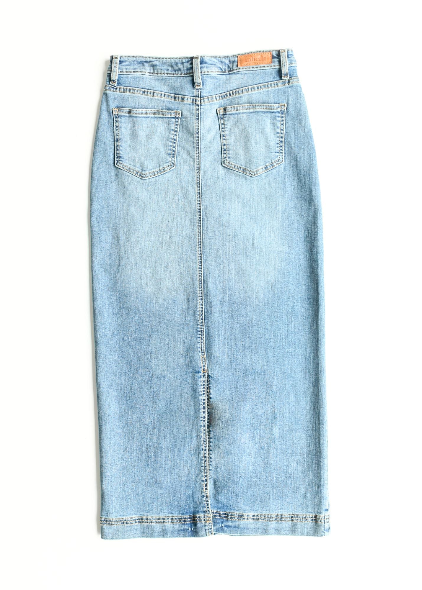 Bria Light Wash Denim Maxi Skirt - IC Skirts - Duviboutique