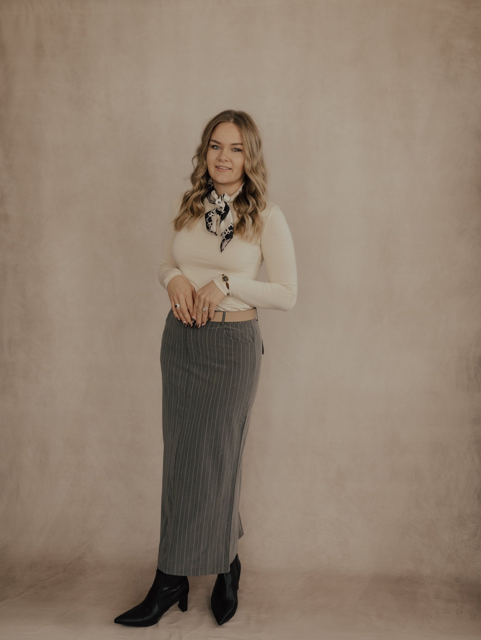 CHARCOAL/WHITE MAXI SKIRT - skirt - Duviboutique