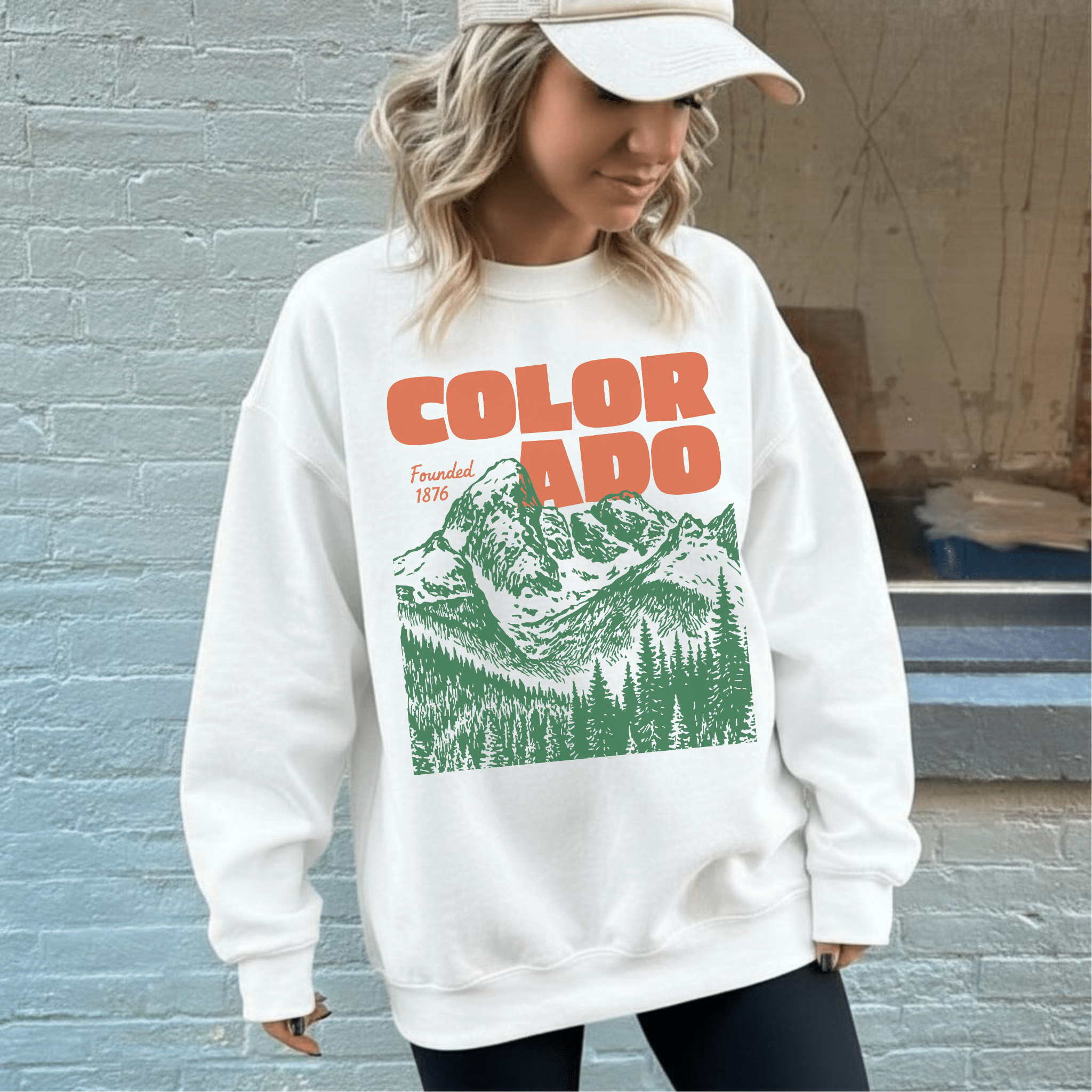 Colorado Founded 1876 Crewneck | Retro Mountain Sweatshirt - Duviboutique