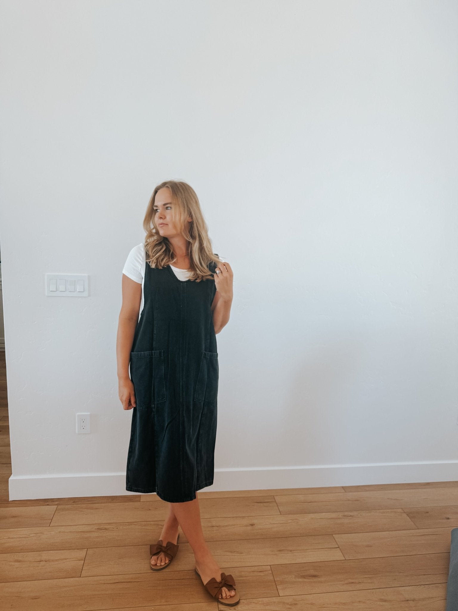 Denim Overall Dress Black - Dresses - Duviboutique