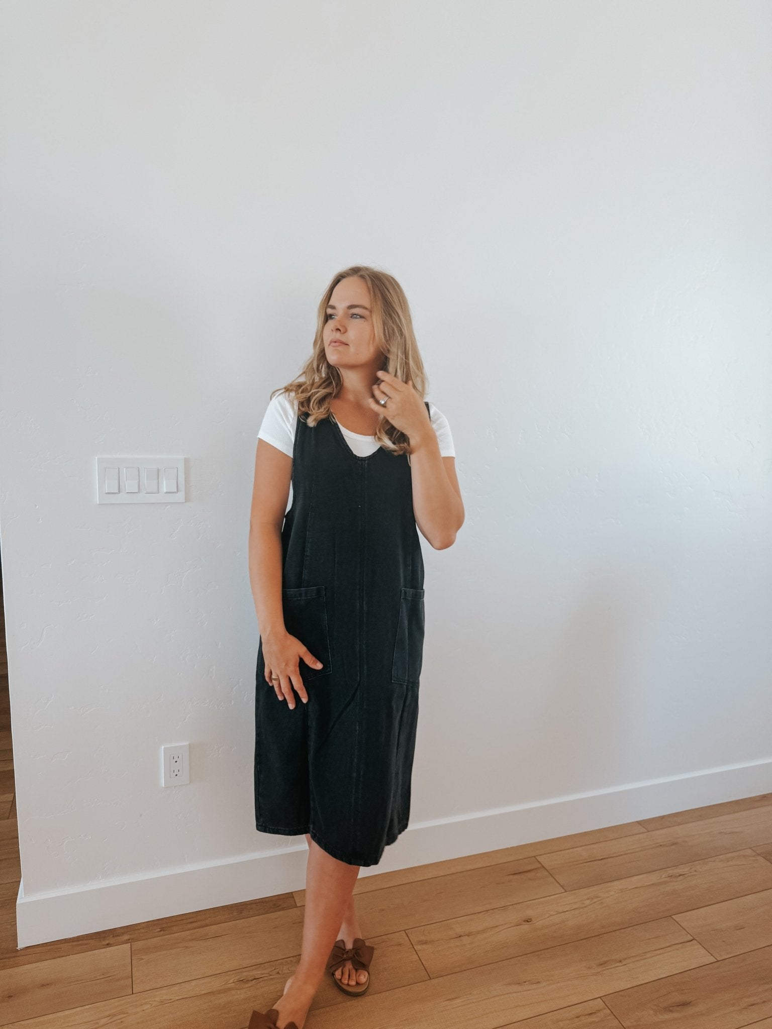 Denim Overall Dress Black - Dresses - Duviboutique