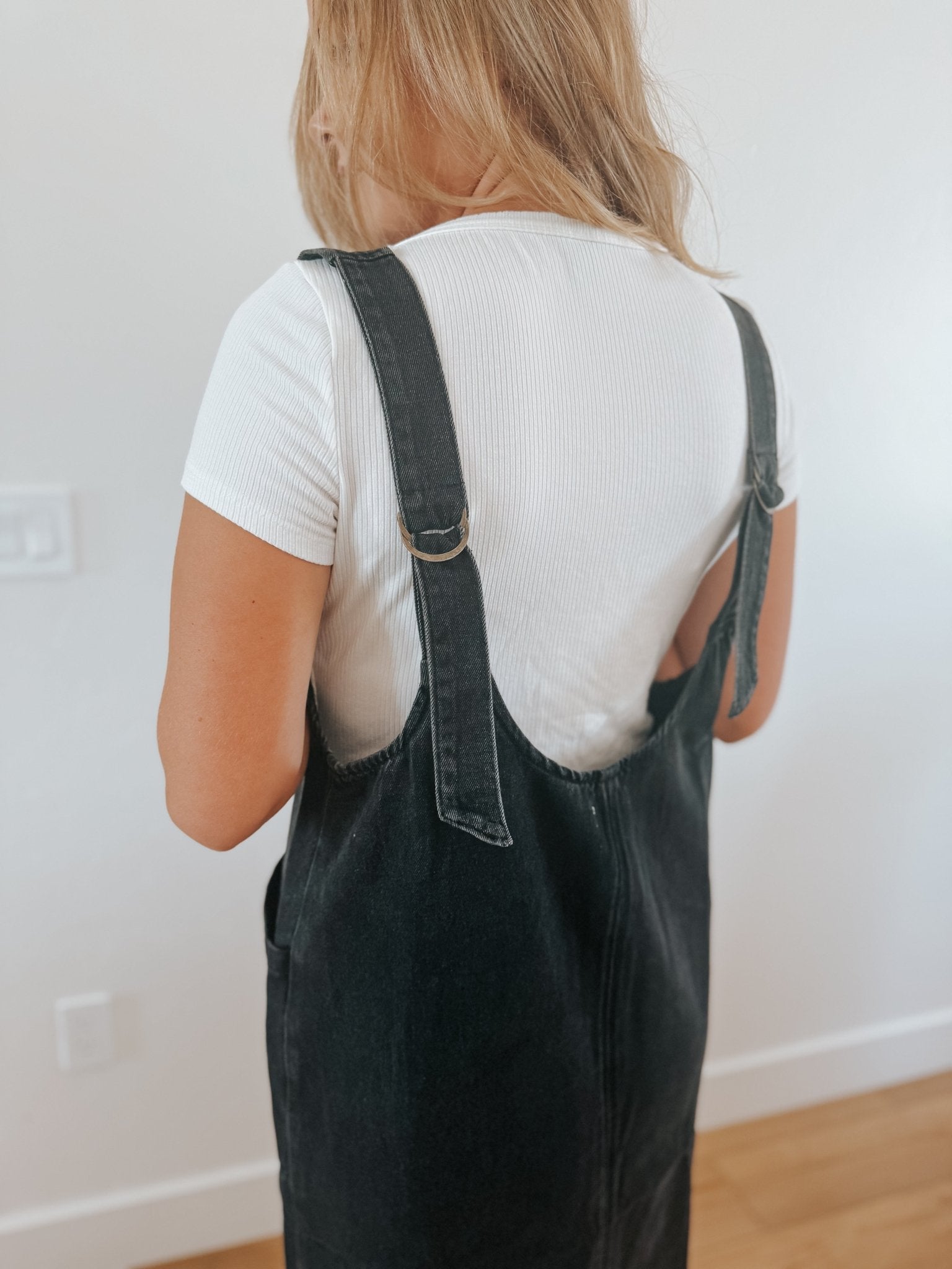 Denim Overall Dress Black - Dresses - Duviboutique