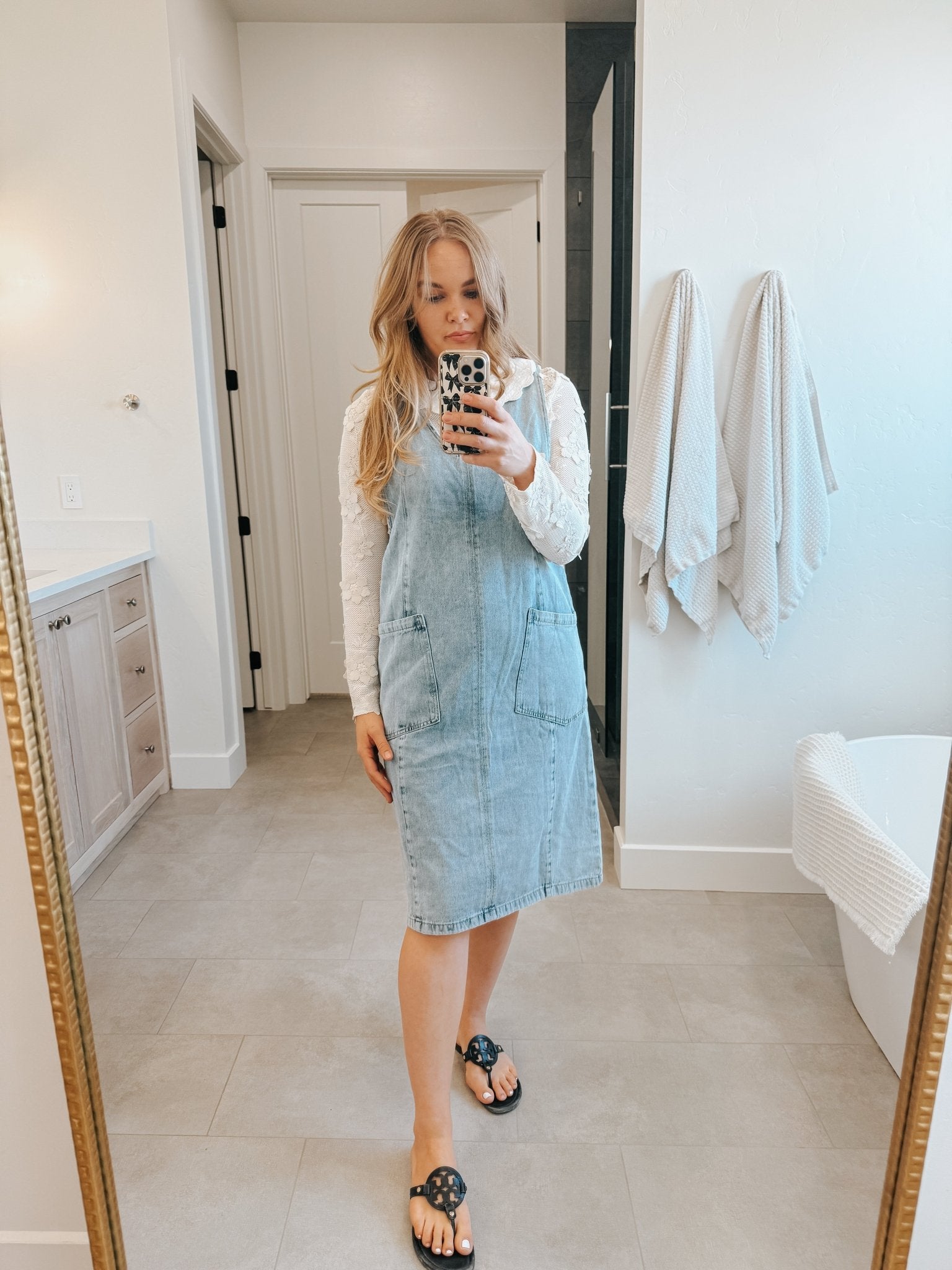 Denim Overall Dress - Dresses - Duviboutique