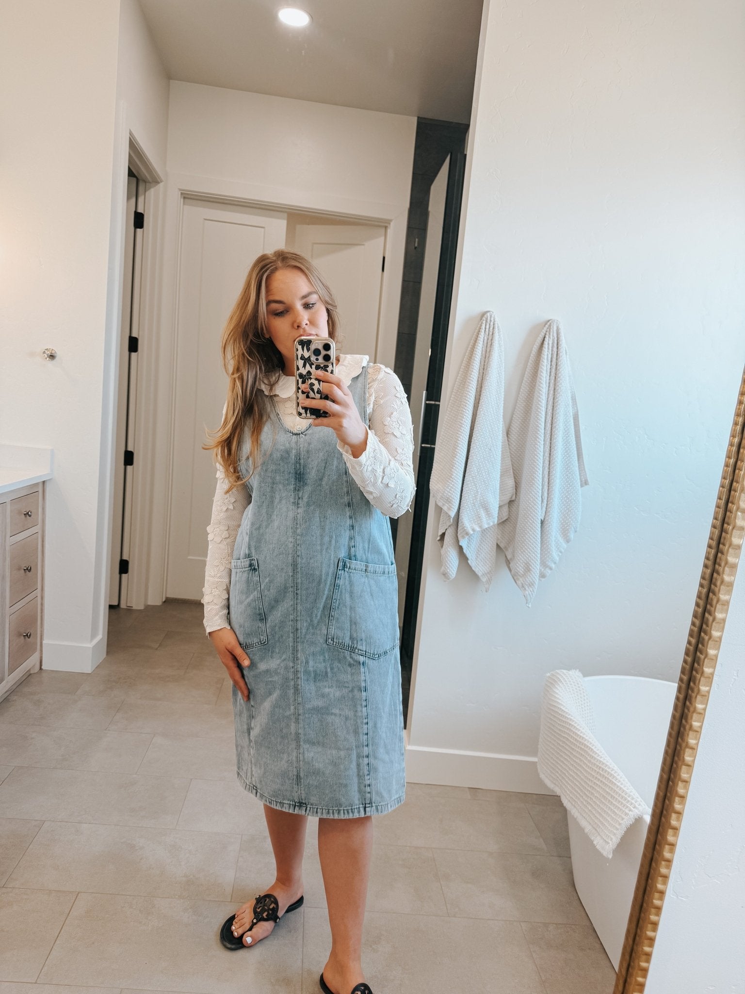 Denim Overall Dress - Dresses - Duviboutique