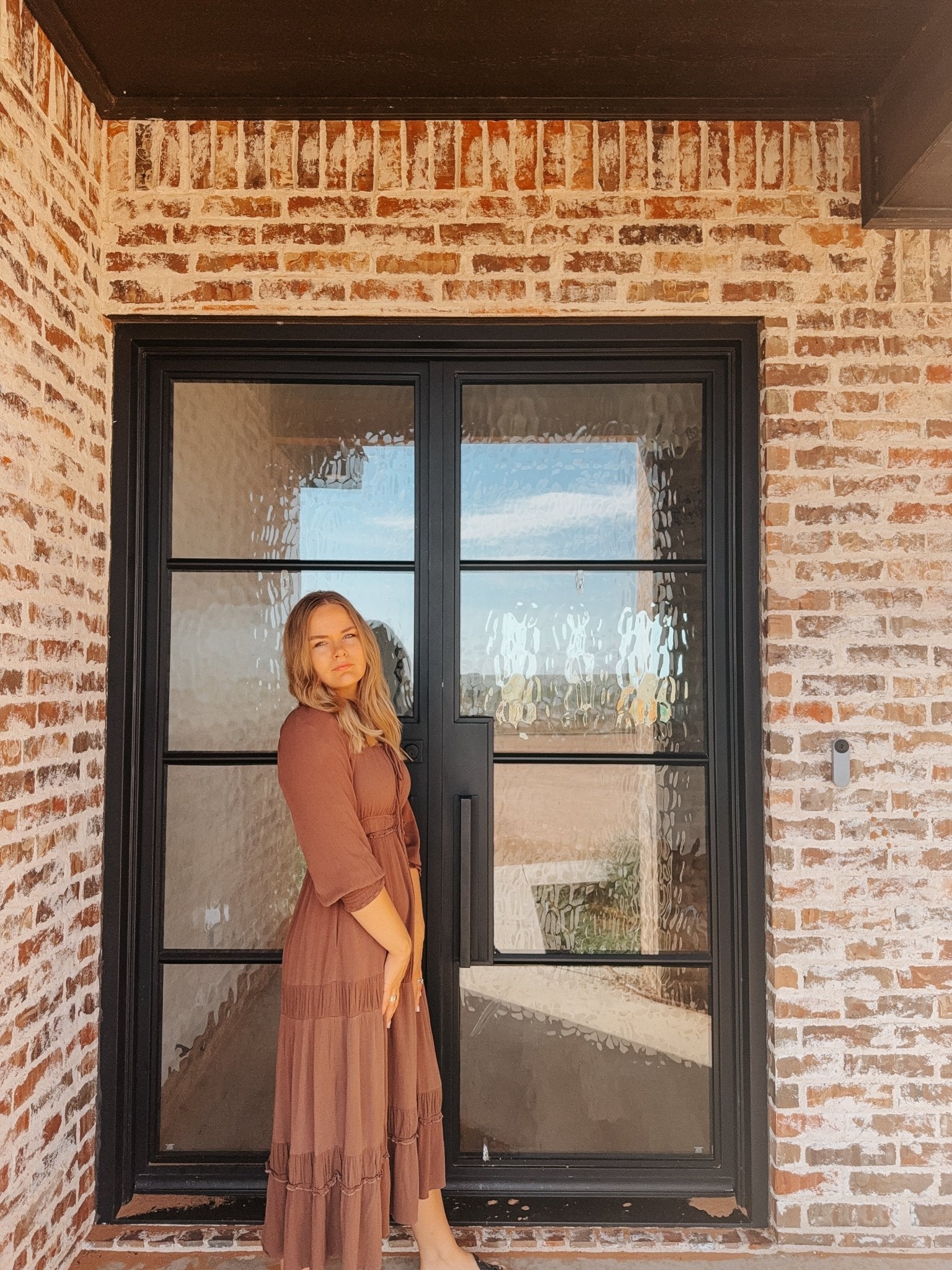 Gathered Square Neck Maxi Dress MOCHA - Duviboutique