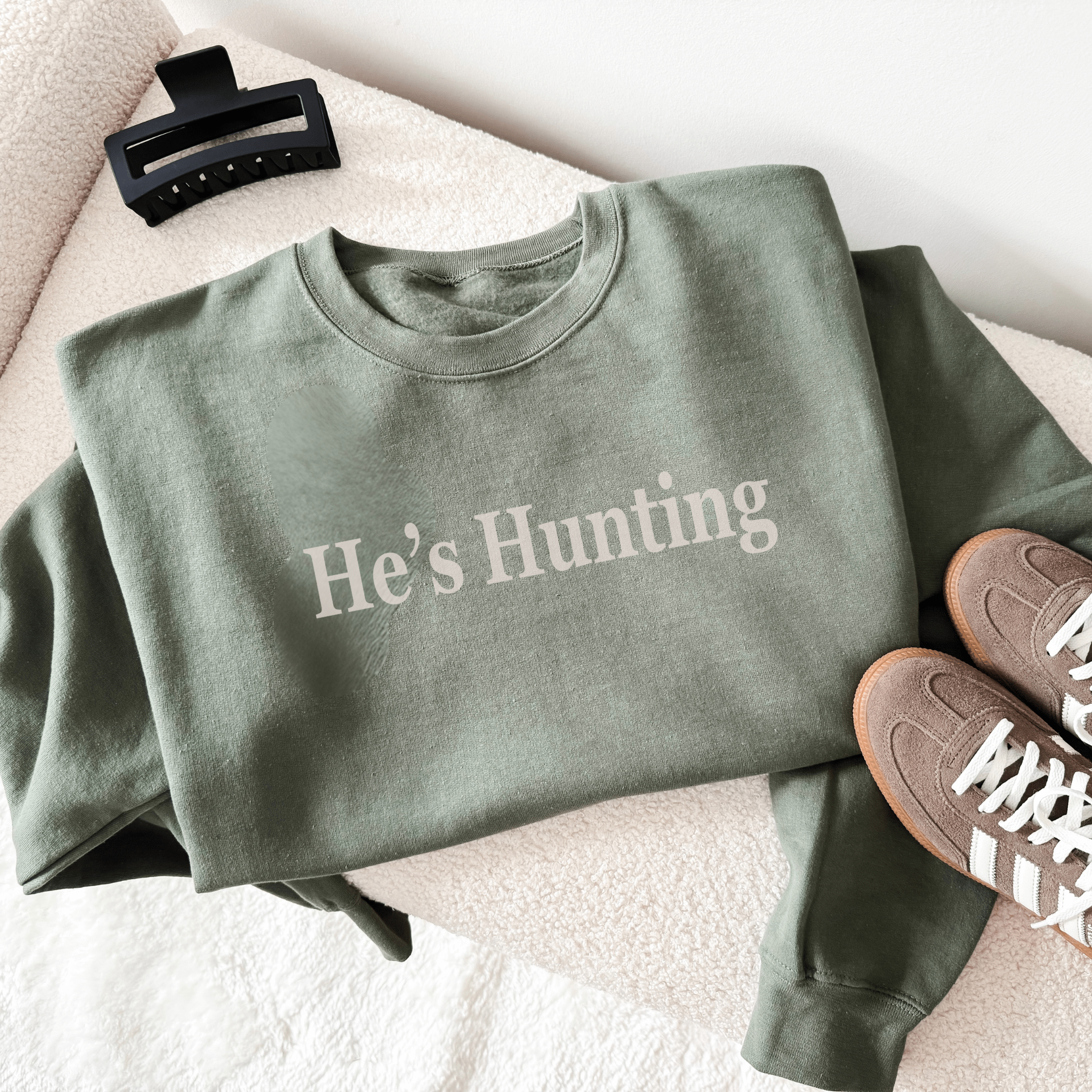 He’s Hunting Crewneck Sweatshirt - Duviboutique