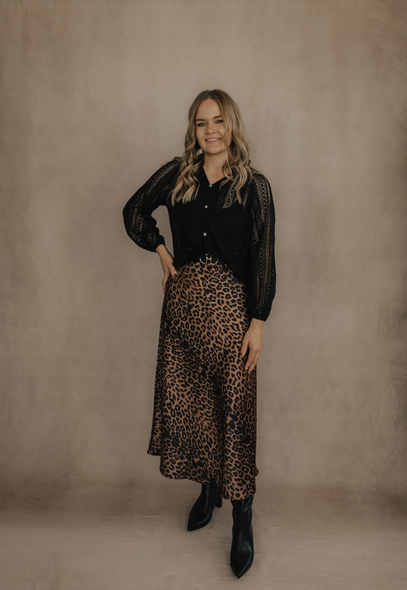LEOPARD PRINT SATIN MAXI SKIRT - skirt - Duviboutique
