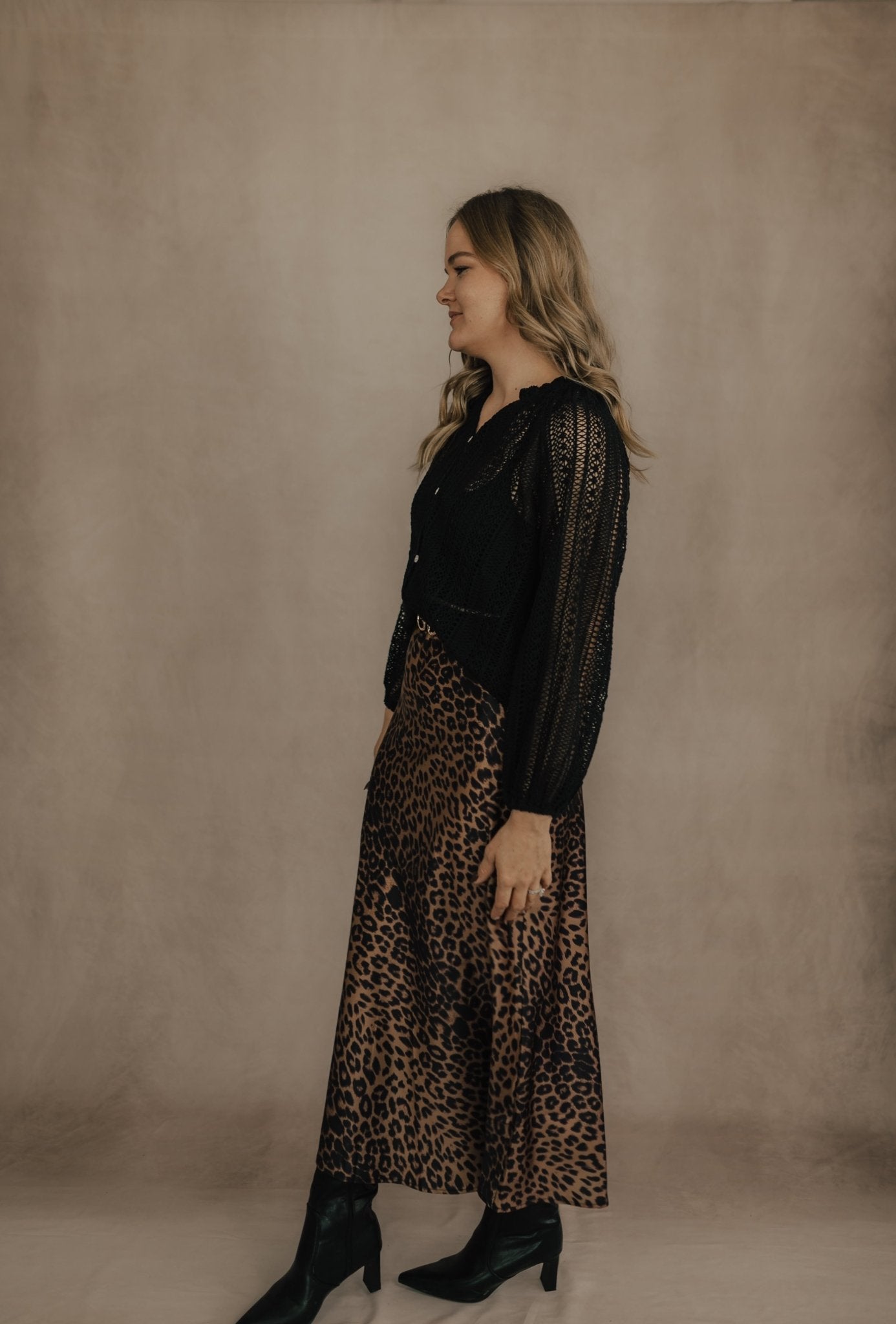 LEOPARD PRINT SATIN MAXI SKIRT - skirt - Duviboutique