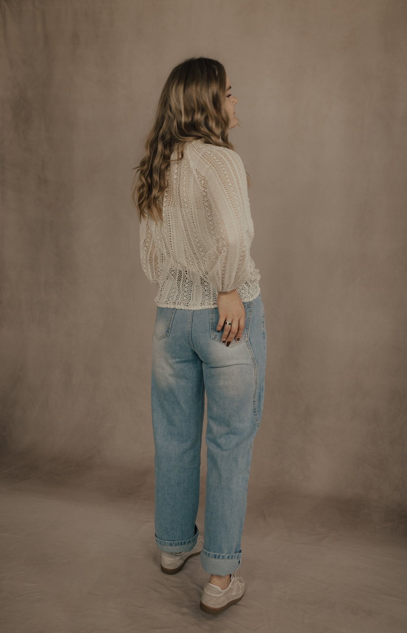 LOOSE STITCH WIDE LEG JEANS - JEANS - Duviboutique