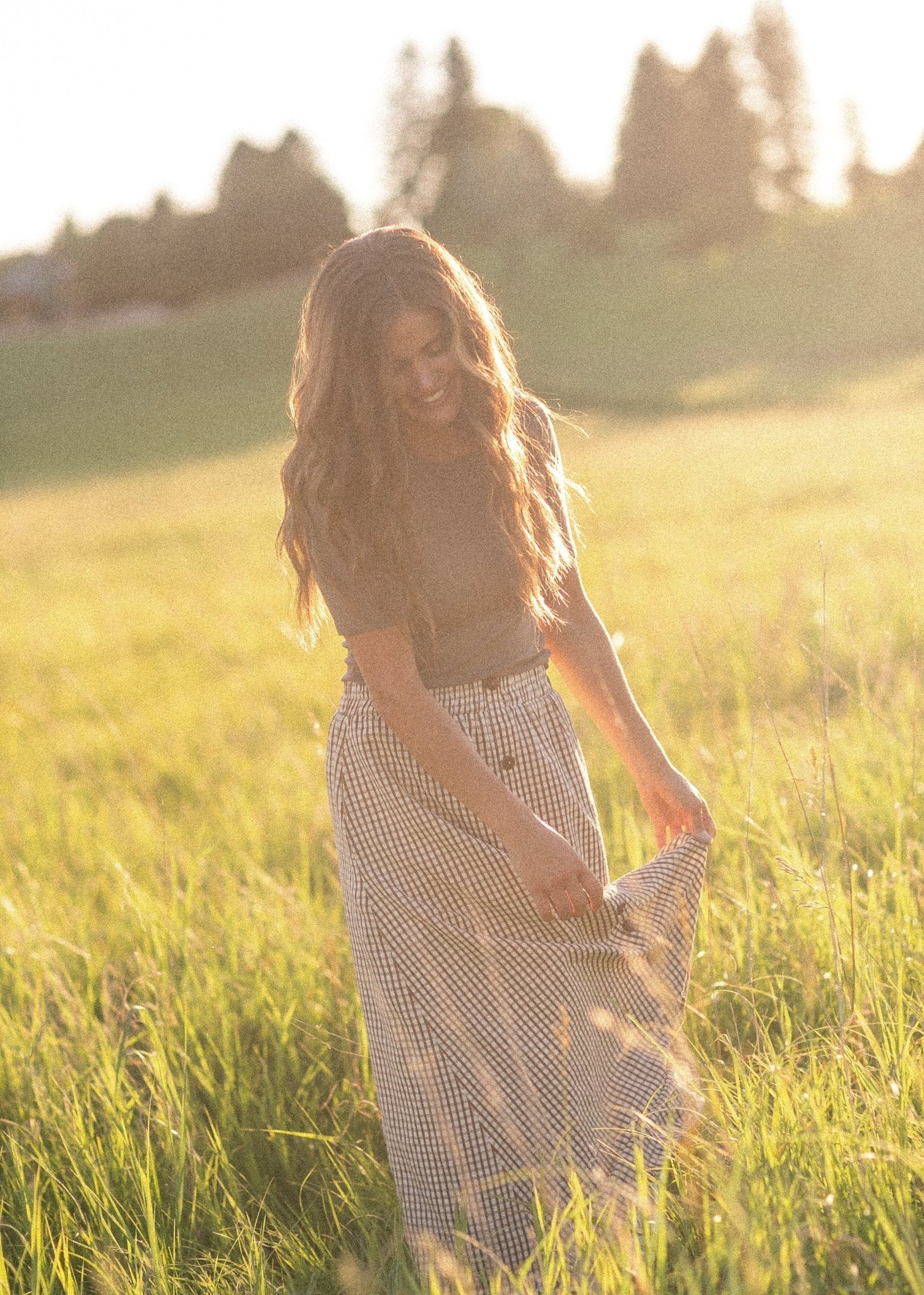 McKenna Gingham Maxi Skirt - IC Skirts - Duviboutique