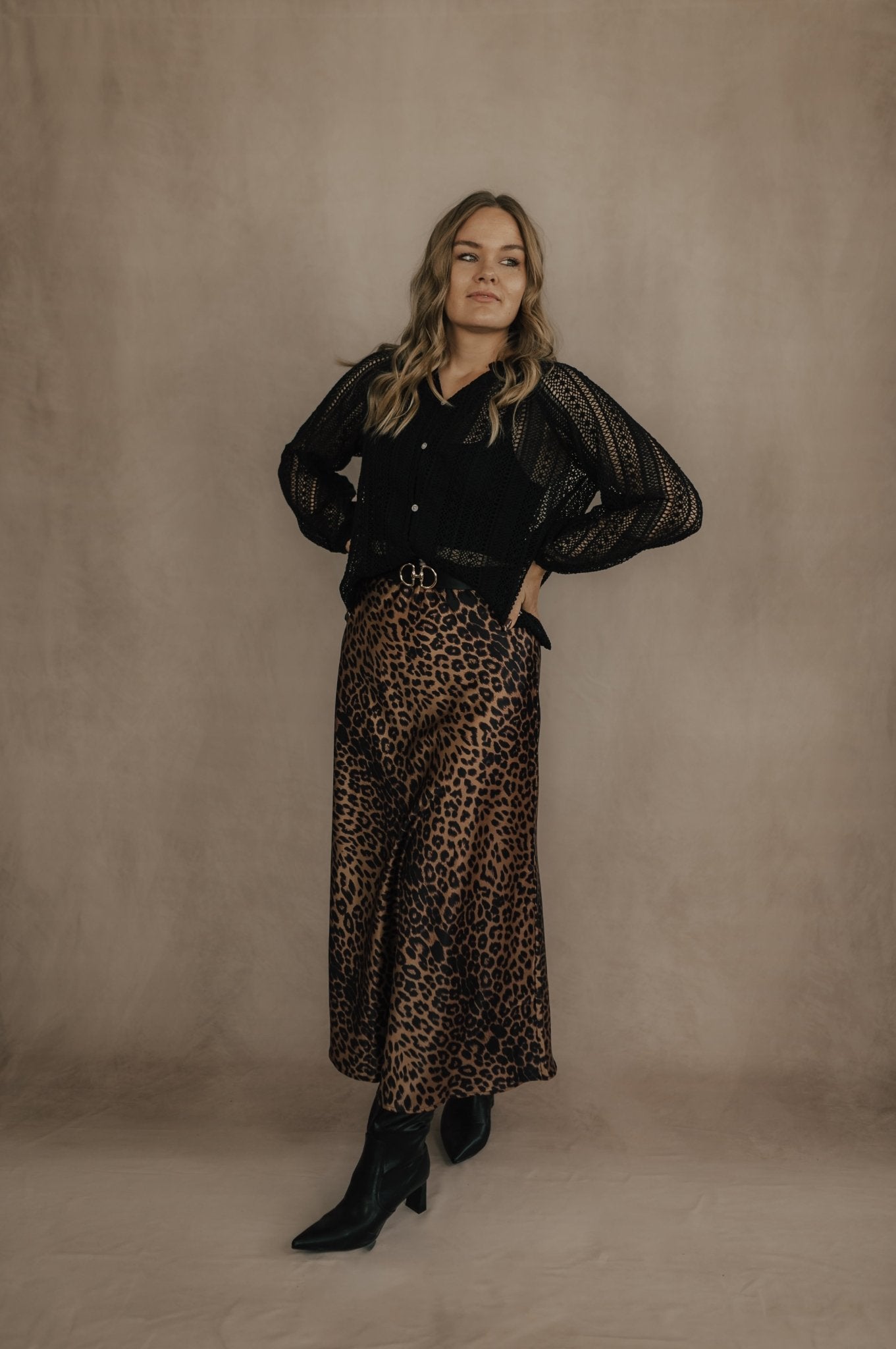 METAL D RING BUCKLE LEATHER BELT ( BLACK ) - BELT - Duviboutique