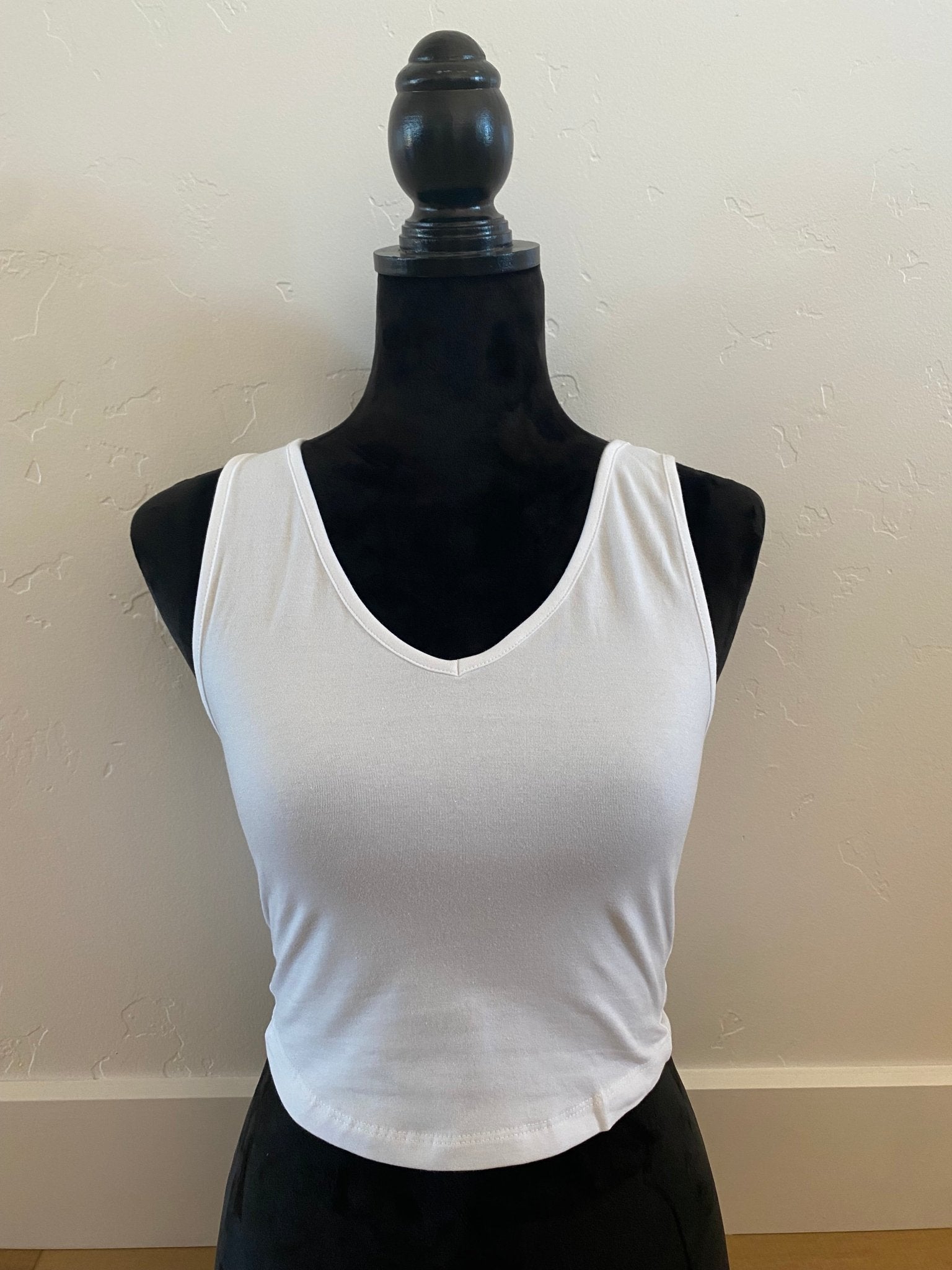 V - Neck Cami ( white ) - Duviboutique