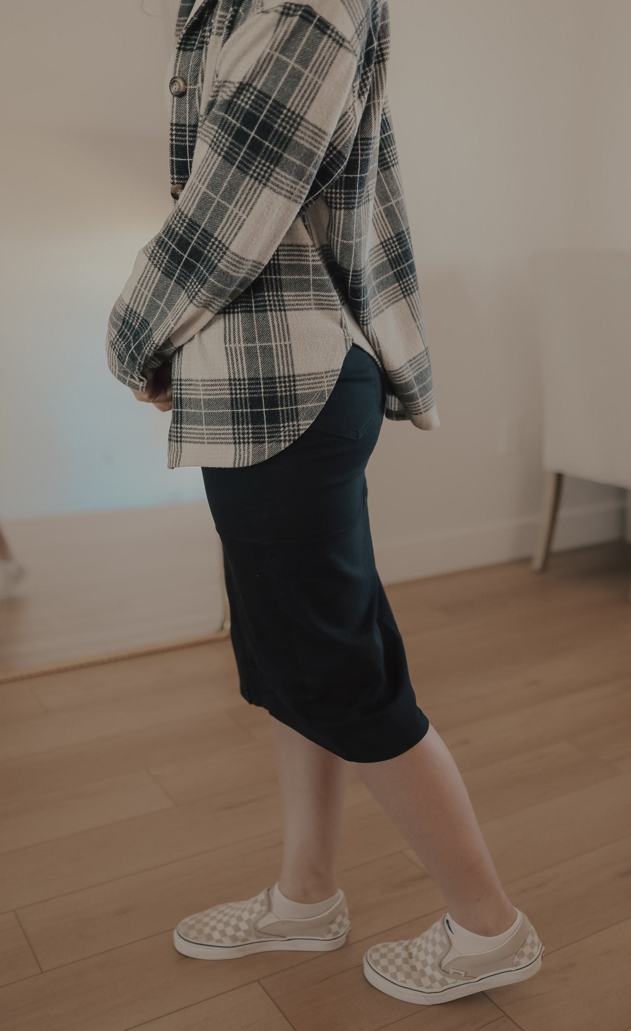 Black Stretch Denim Skirt - Duviboutique