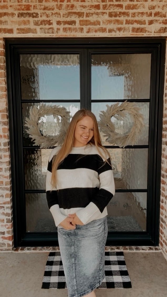 Relaxed Block Stripe Sweater - Duviboutique