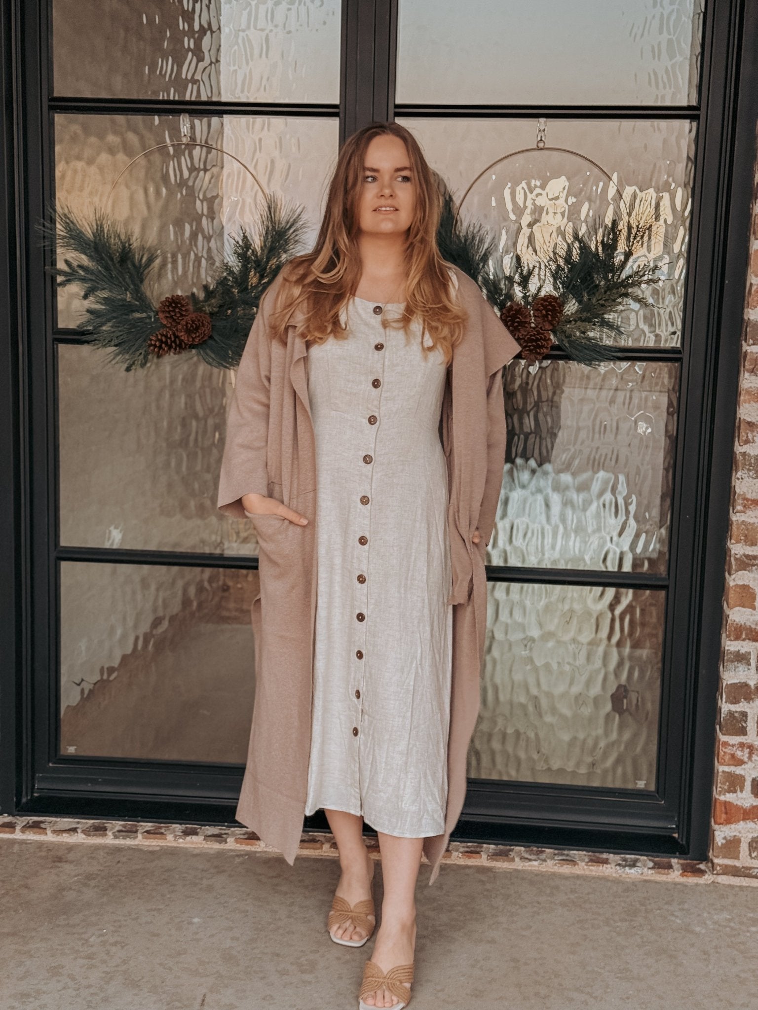 Linen maxi dress - Duviboutique