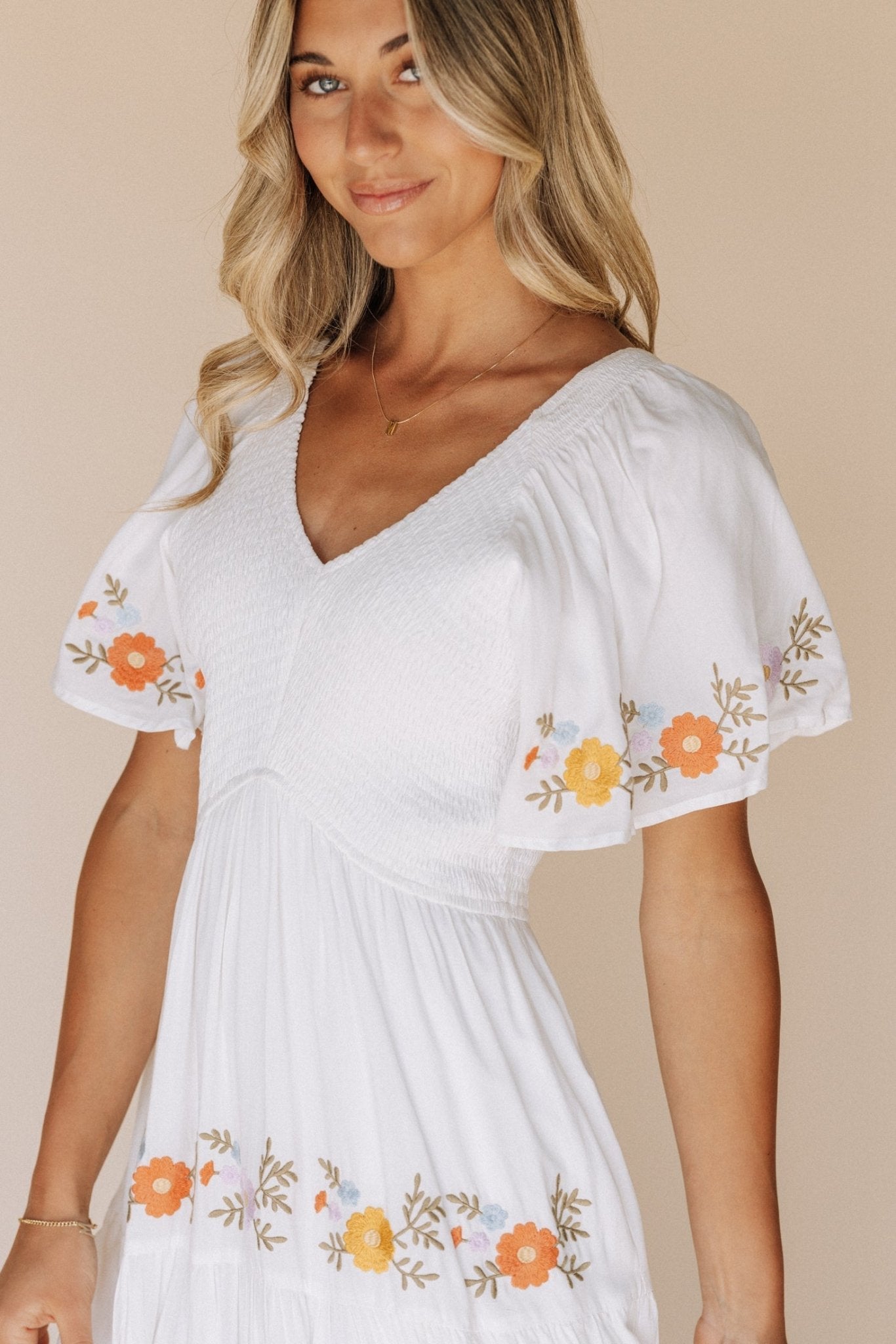 Sicily Embroidered Midi Dress - Dresses - Duviboutique