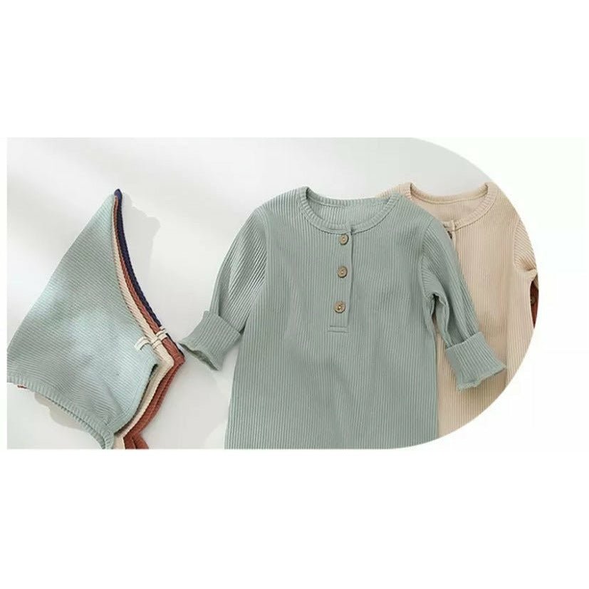 RIBBED LOING SLEEVE JUMPSUIT ( LIGHT BLUE ) - Duviboutique