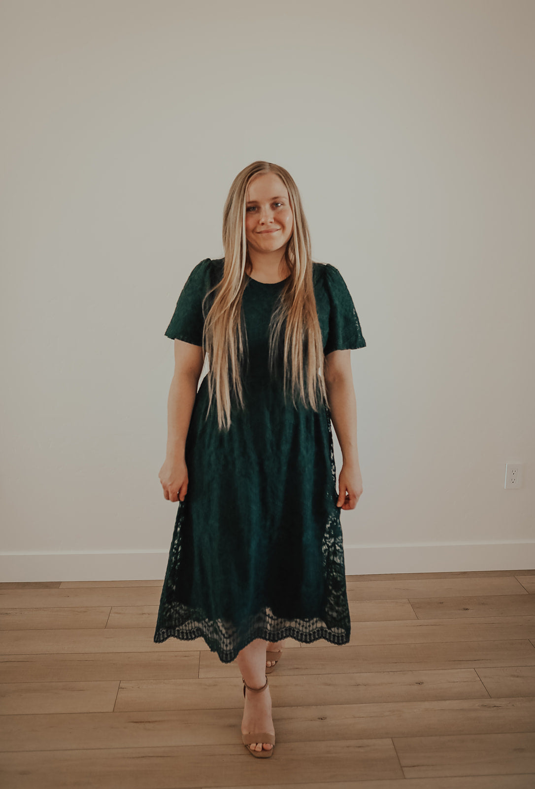 Evergreen lace dress