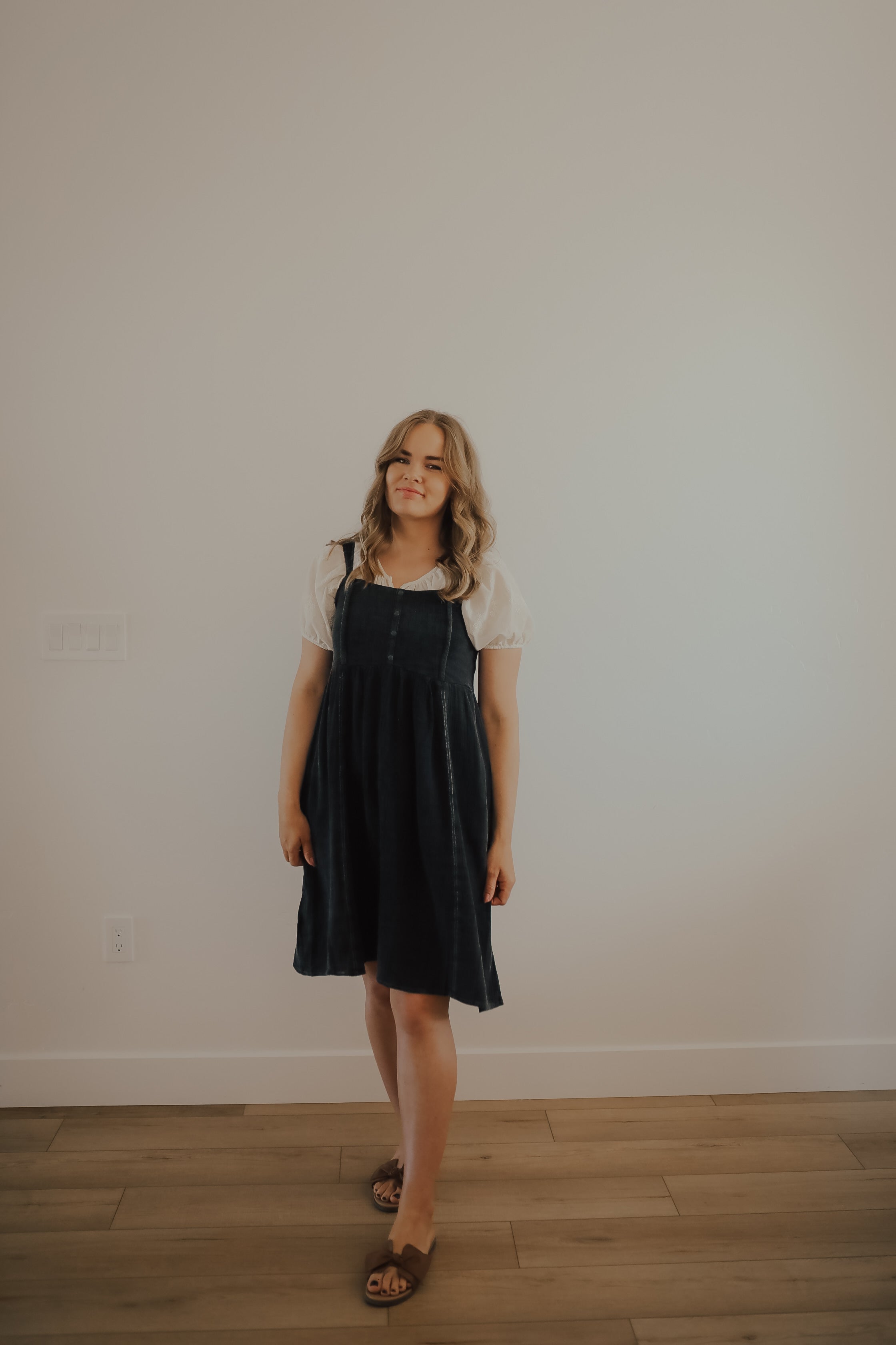 WASH DOUBLE GAUZE OVERALLL DRESS