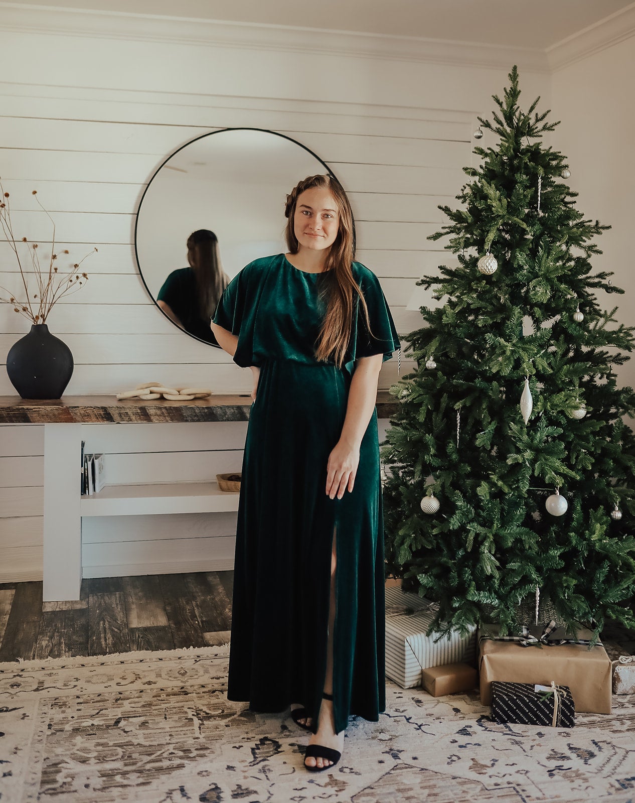 Forest Green Velvet Maxi Dress