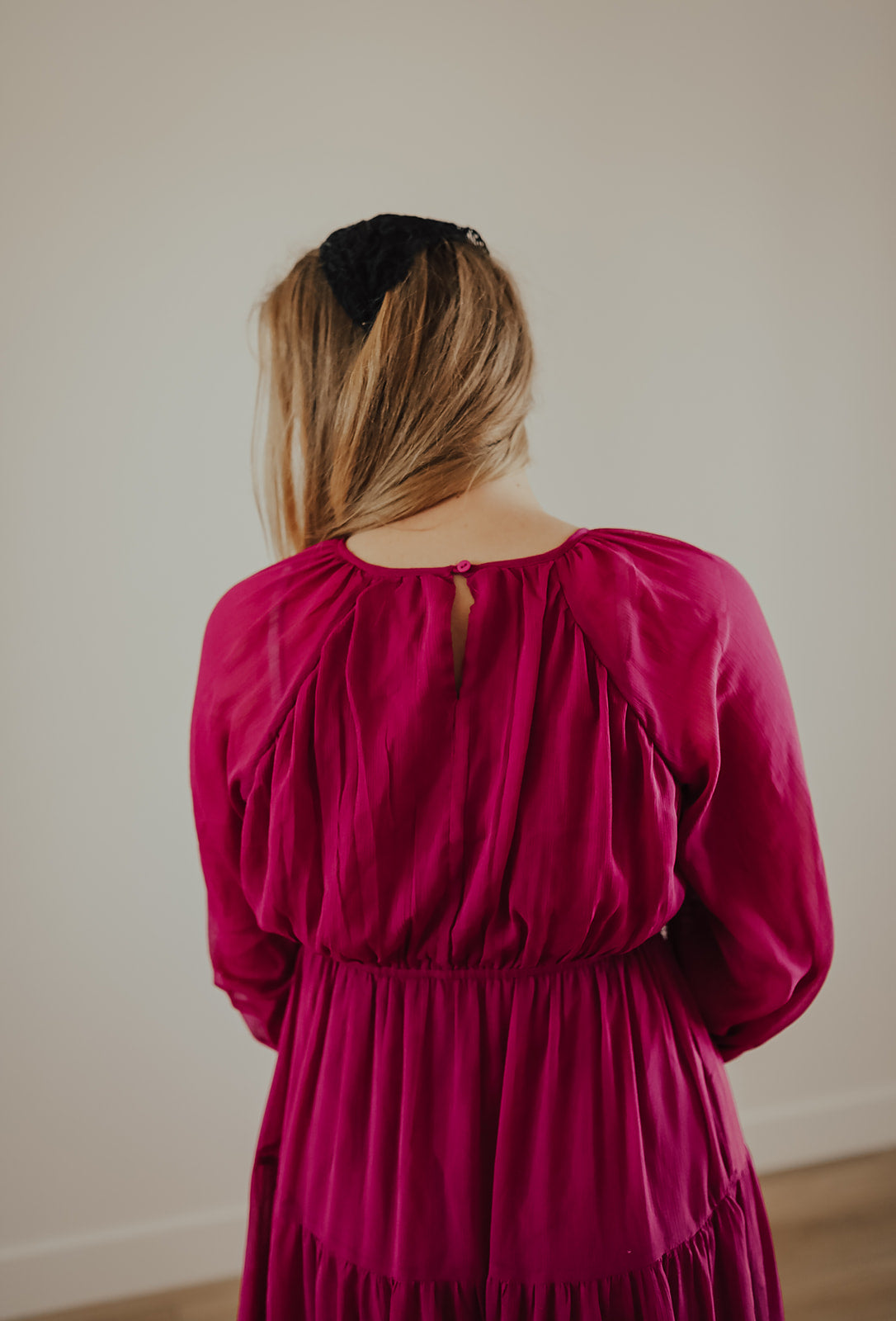 Magenta Midi Dress