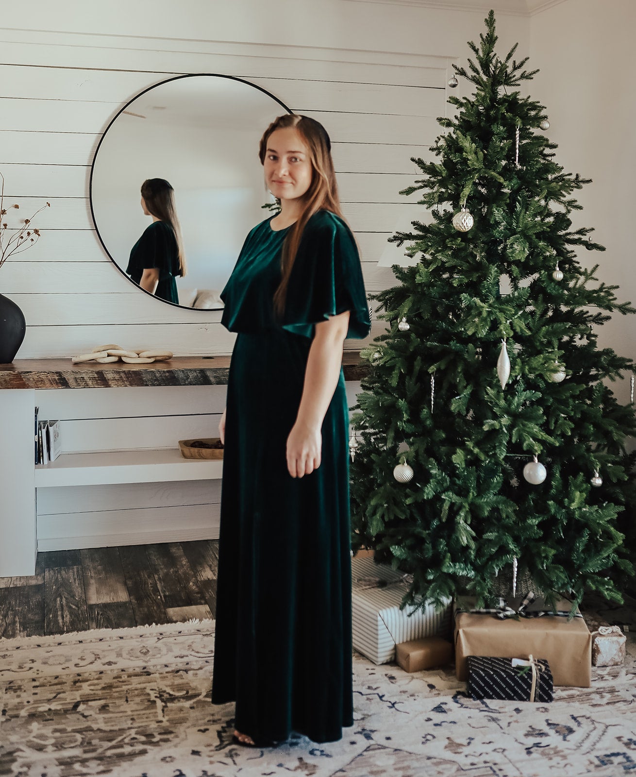 Forest Green Velvet Maxi Dress