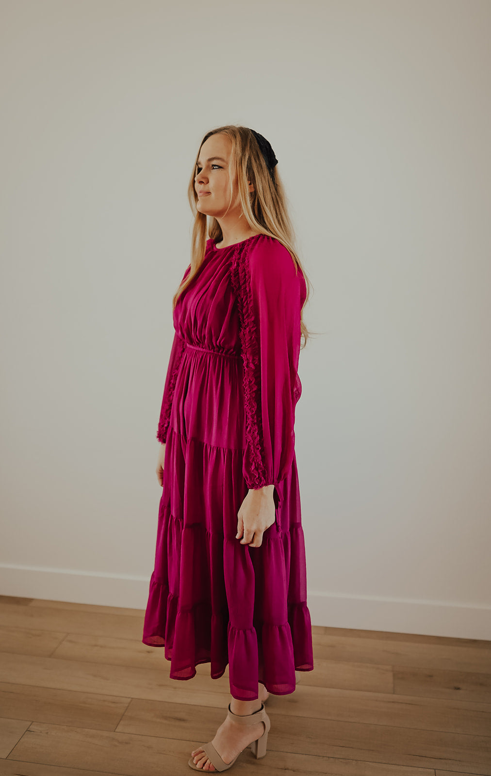 Magenta Midi Dress