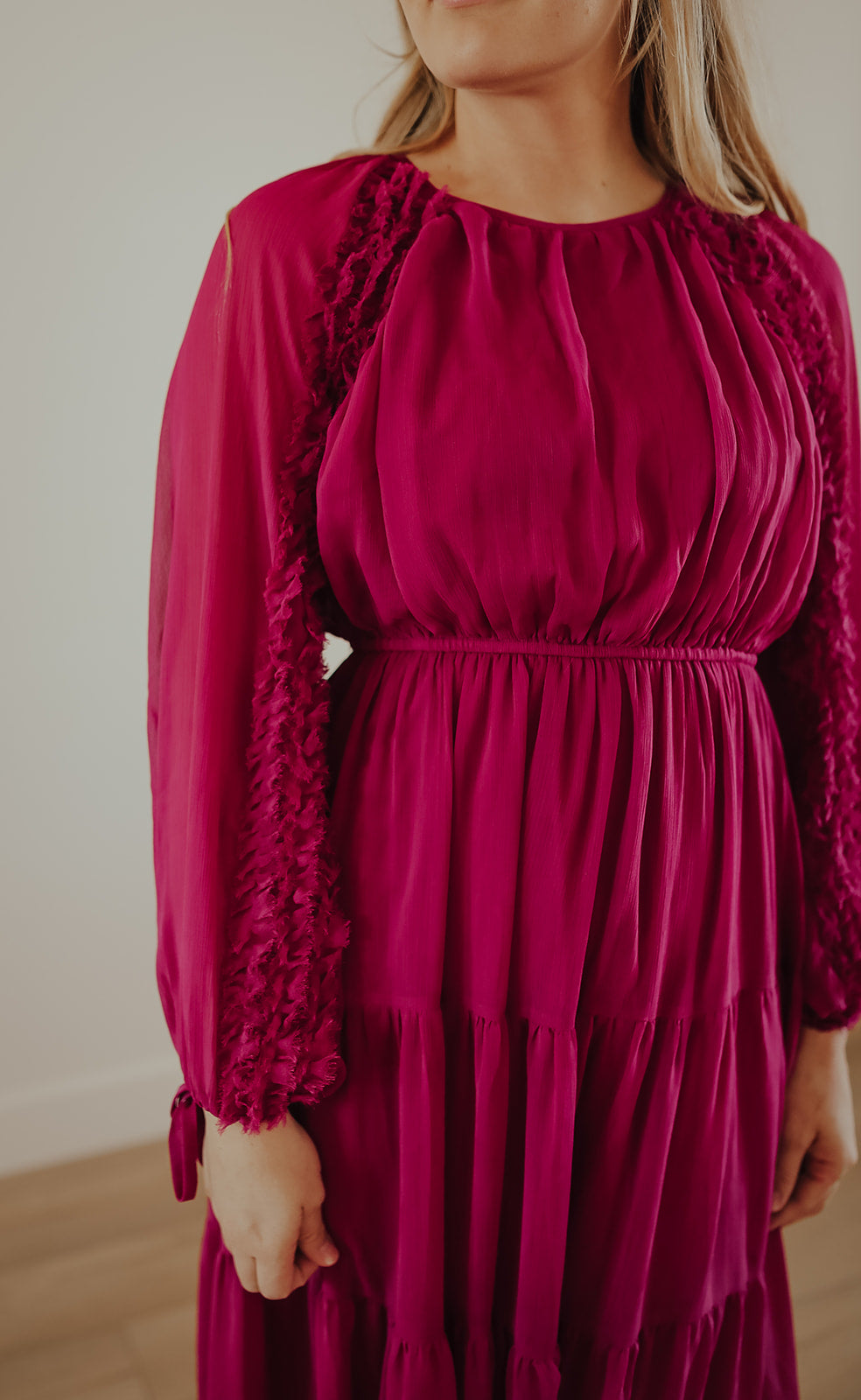 Magenta Midi Dress