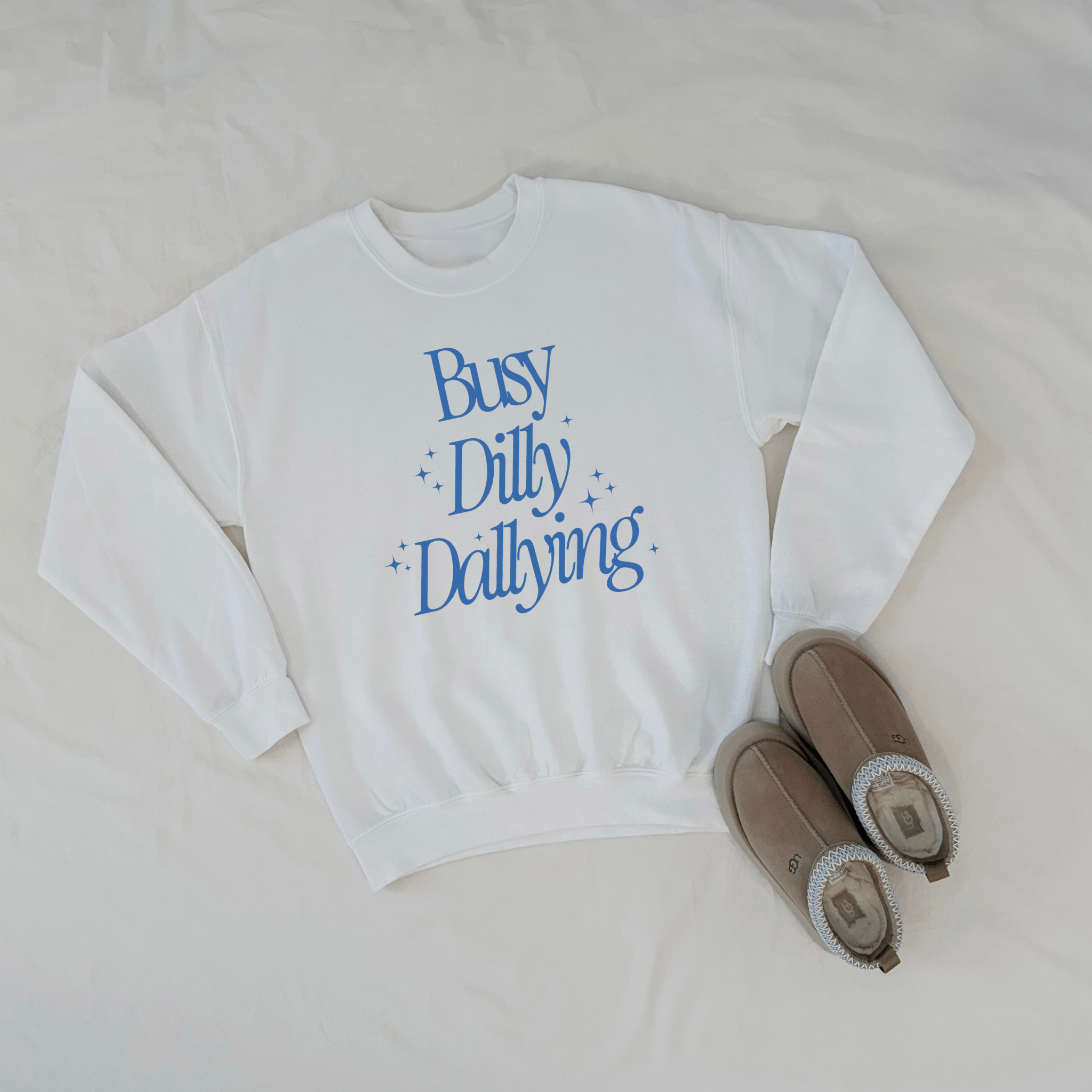 Busy Dilly Dallying Crewneck Sweatshirt | Cozy Graphic Pullover - Duviboutique