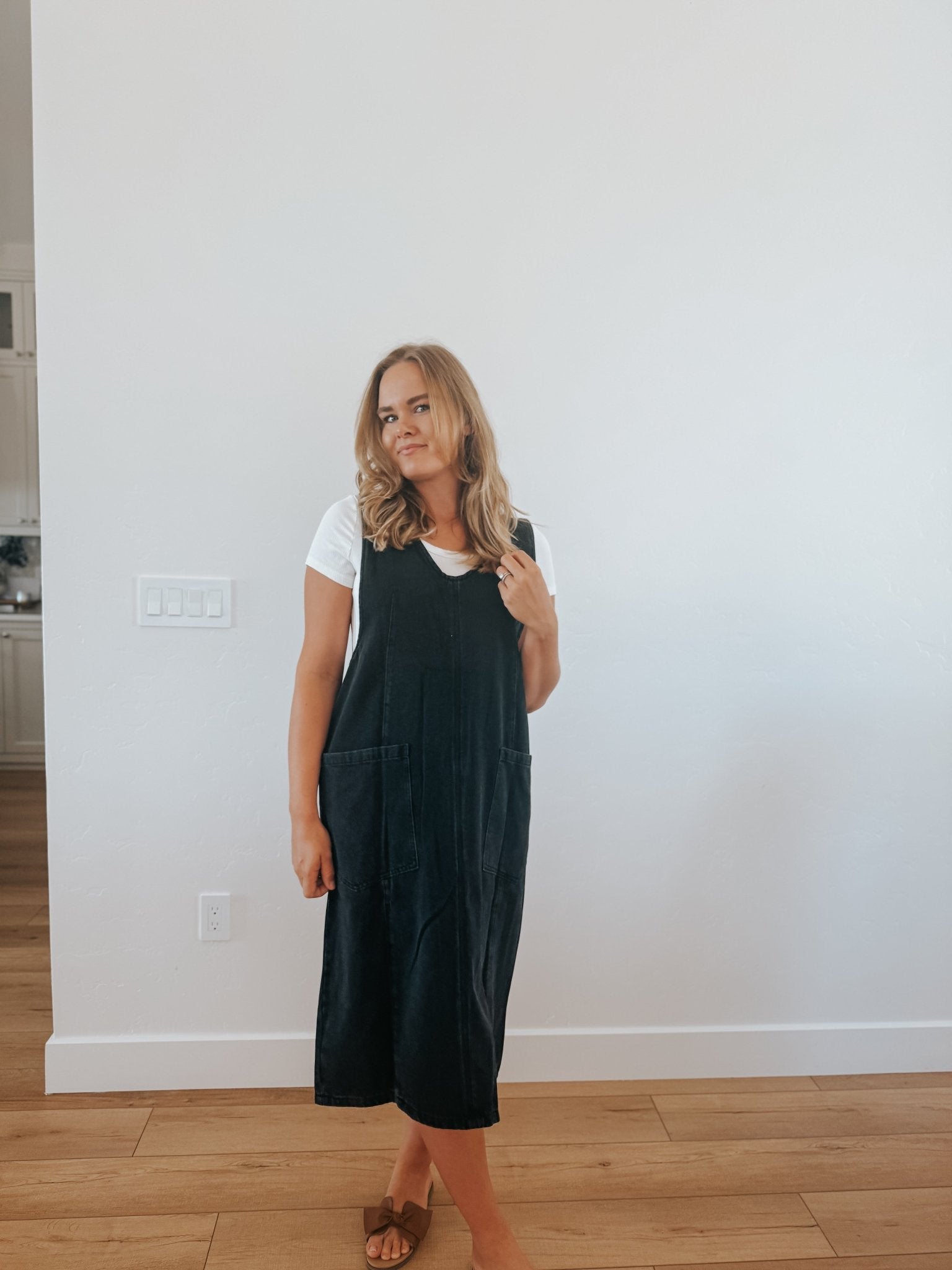 Denim Overall Dress Black - Dresses - Duviboutique
