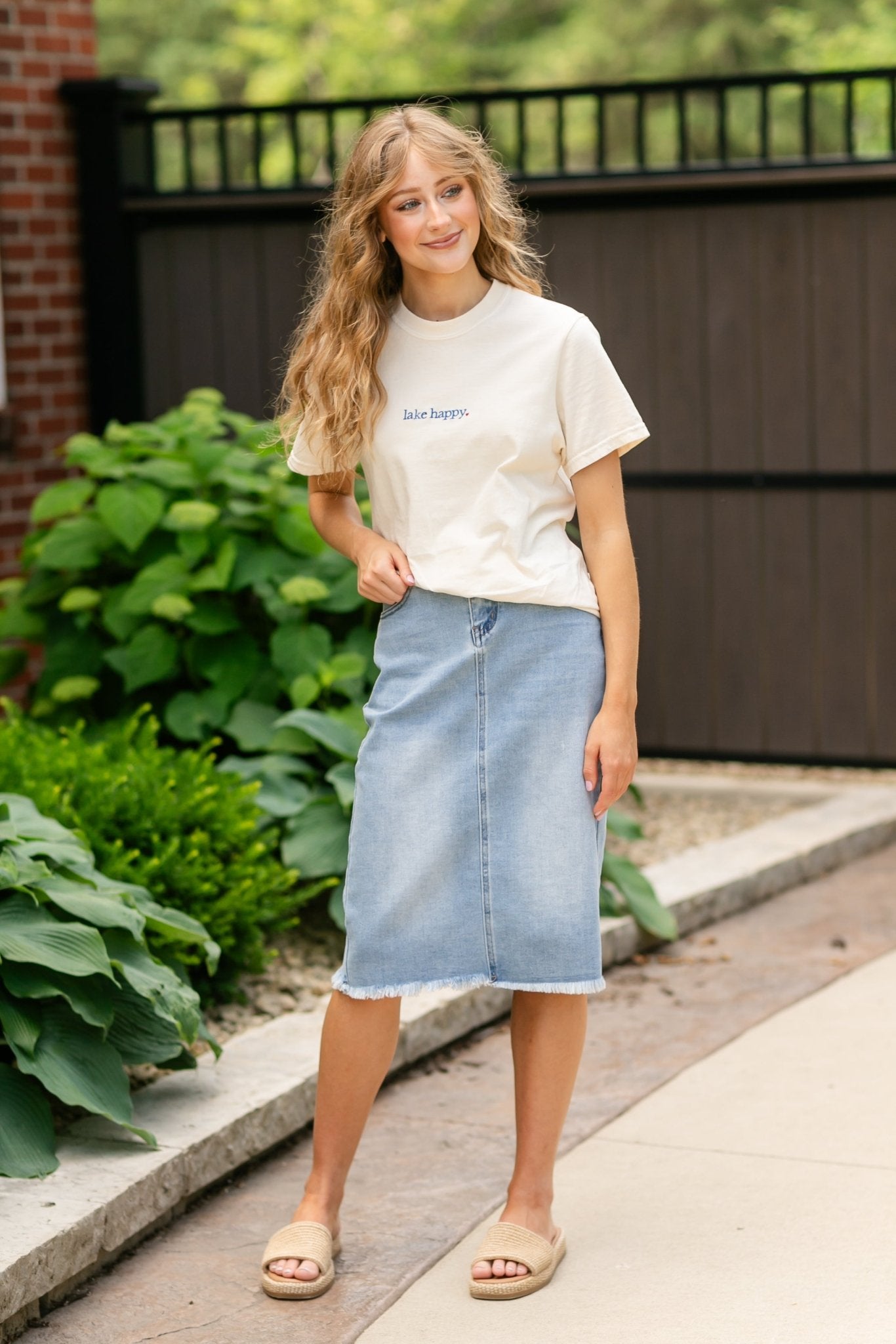 Drew Raw Hem Midi Denim Skirt - IC Skirts - Duviboutique