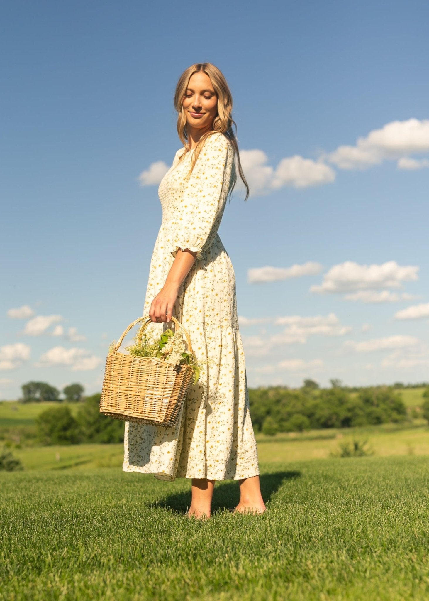 Flora Smocked Midi Dress - IC Dresses - Duviboutique