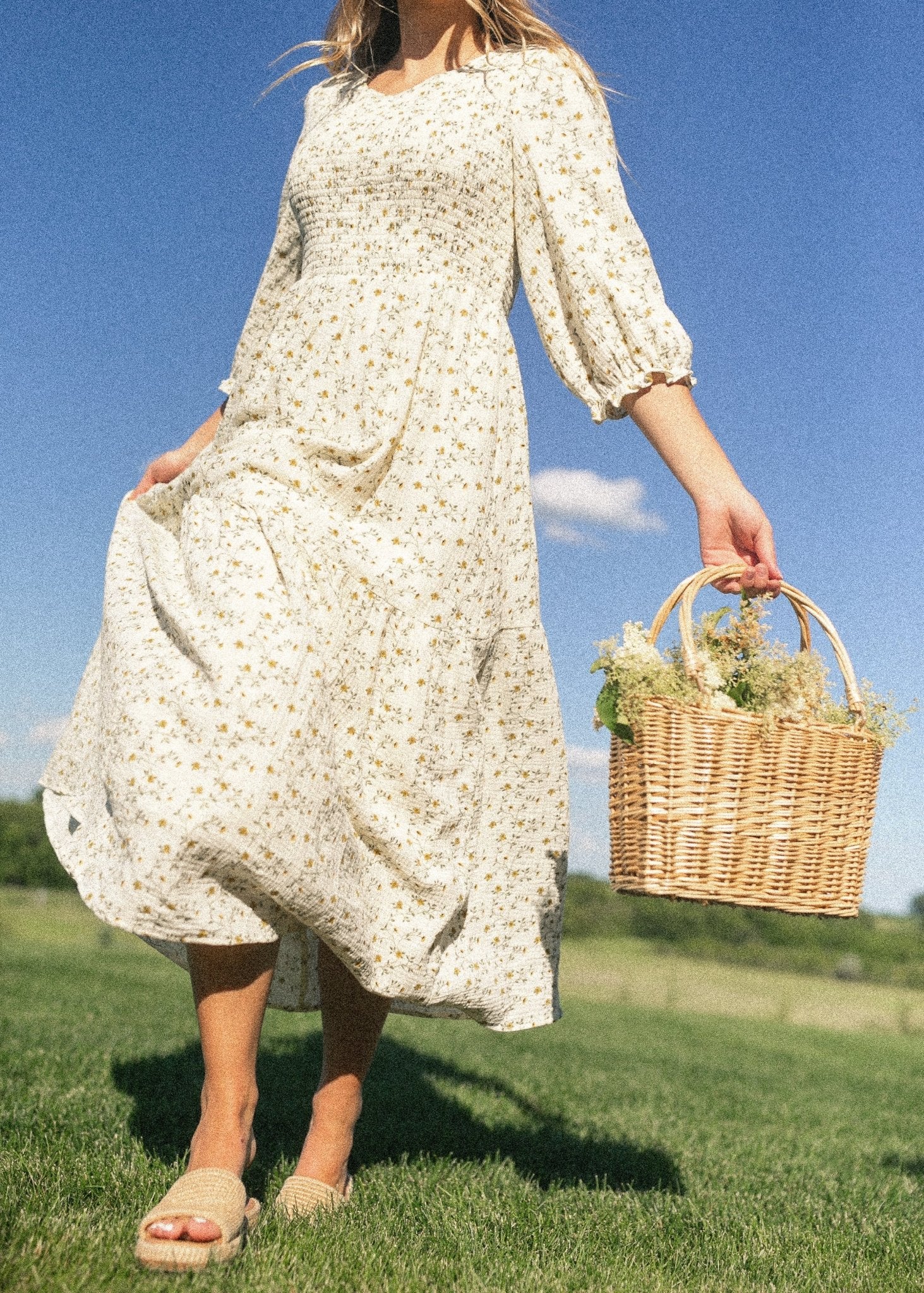 Flora Smocked Midi Dress - IC Dresses - Duviboutique