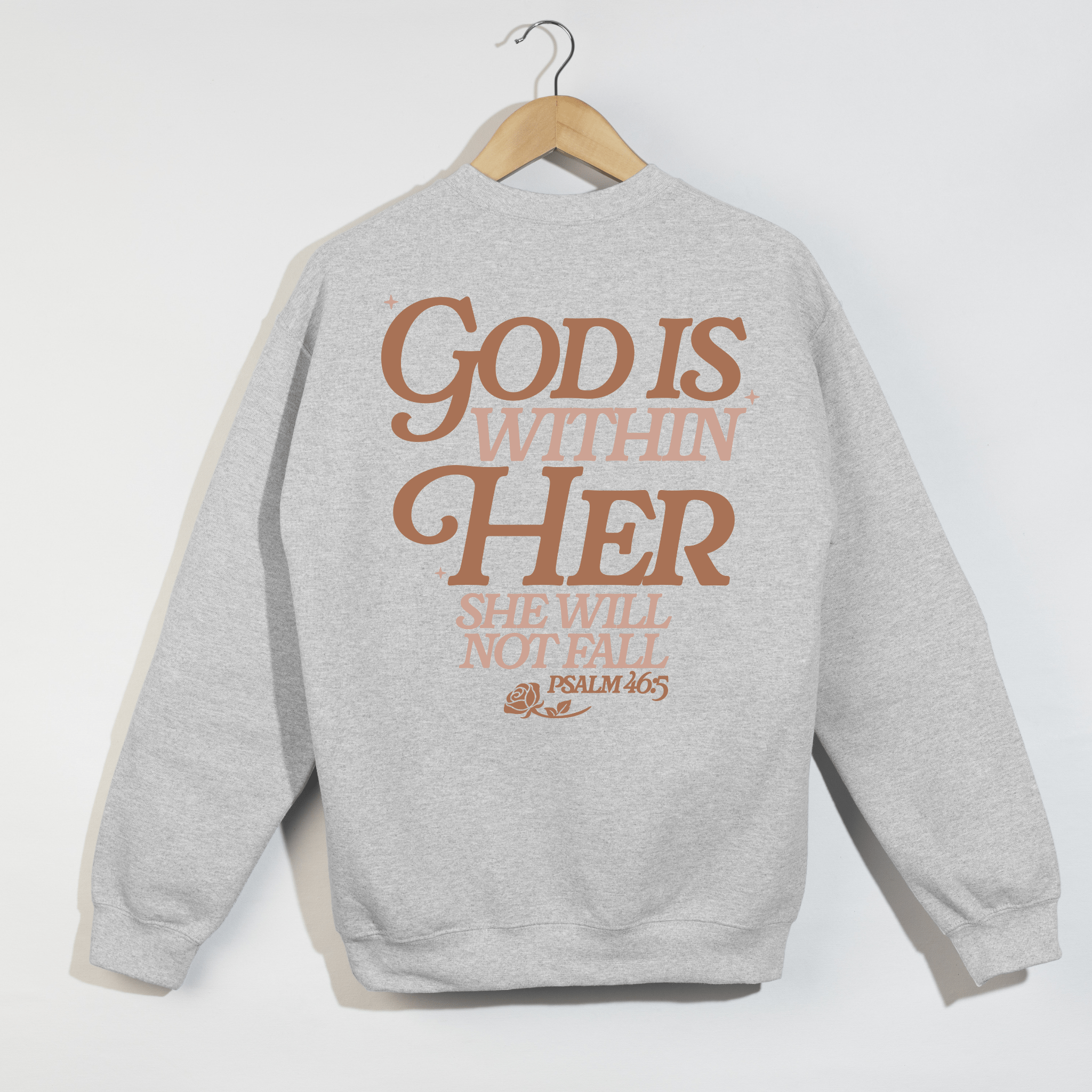 God Is Within Her Crewneck | Psalm 46:5 Sweatshirt | Faith - Based Christian Apparel - Duviboutique