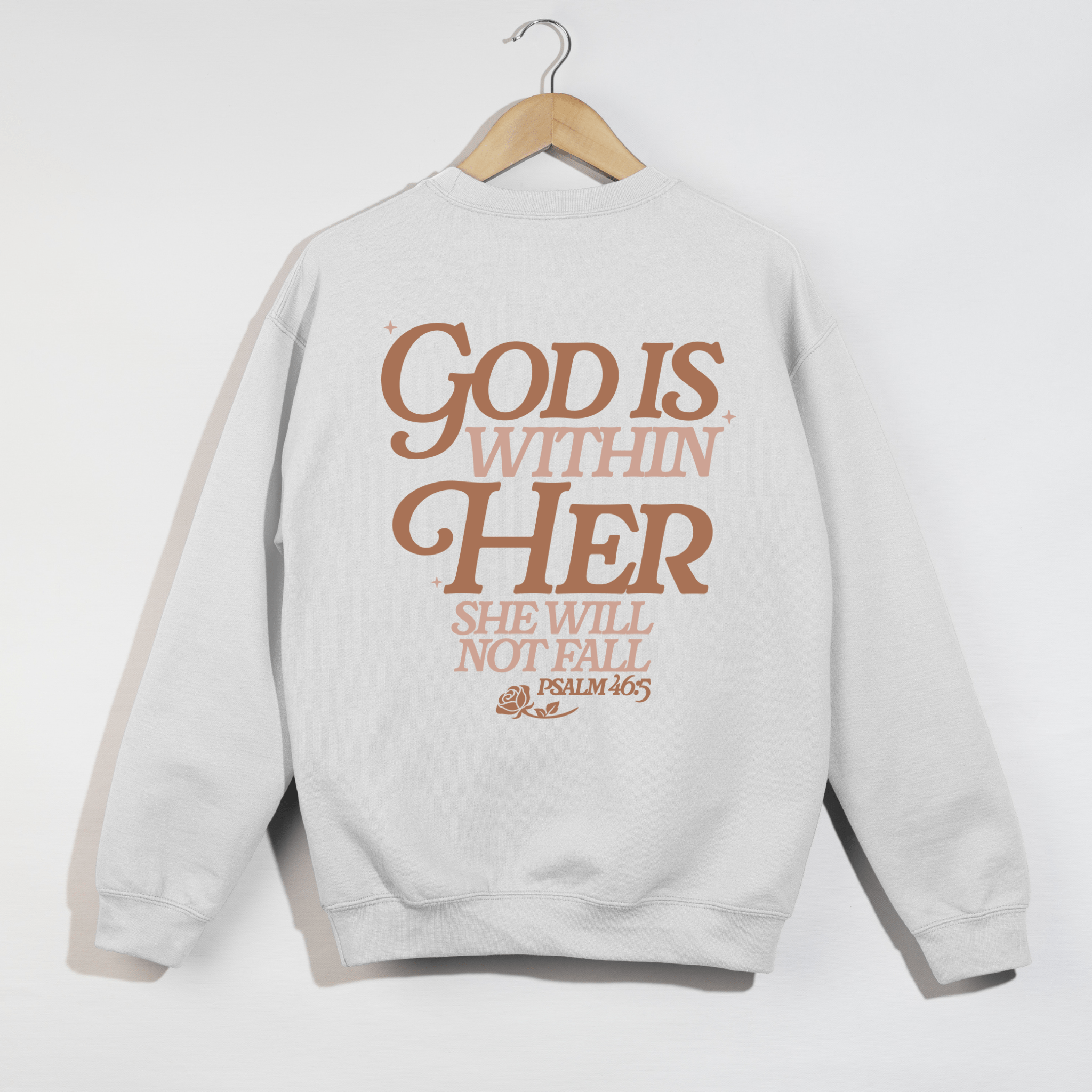 God Is Within Her Crewneck | Psalm 46:5 Sweatshirt | Faith - Based Christian Apparel - Duviboutique