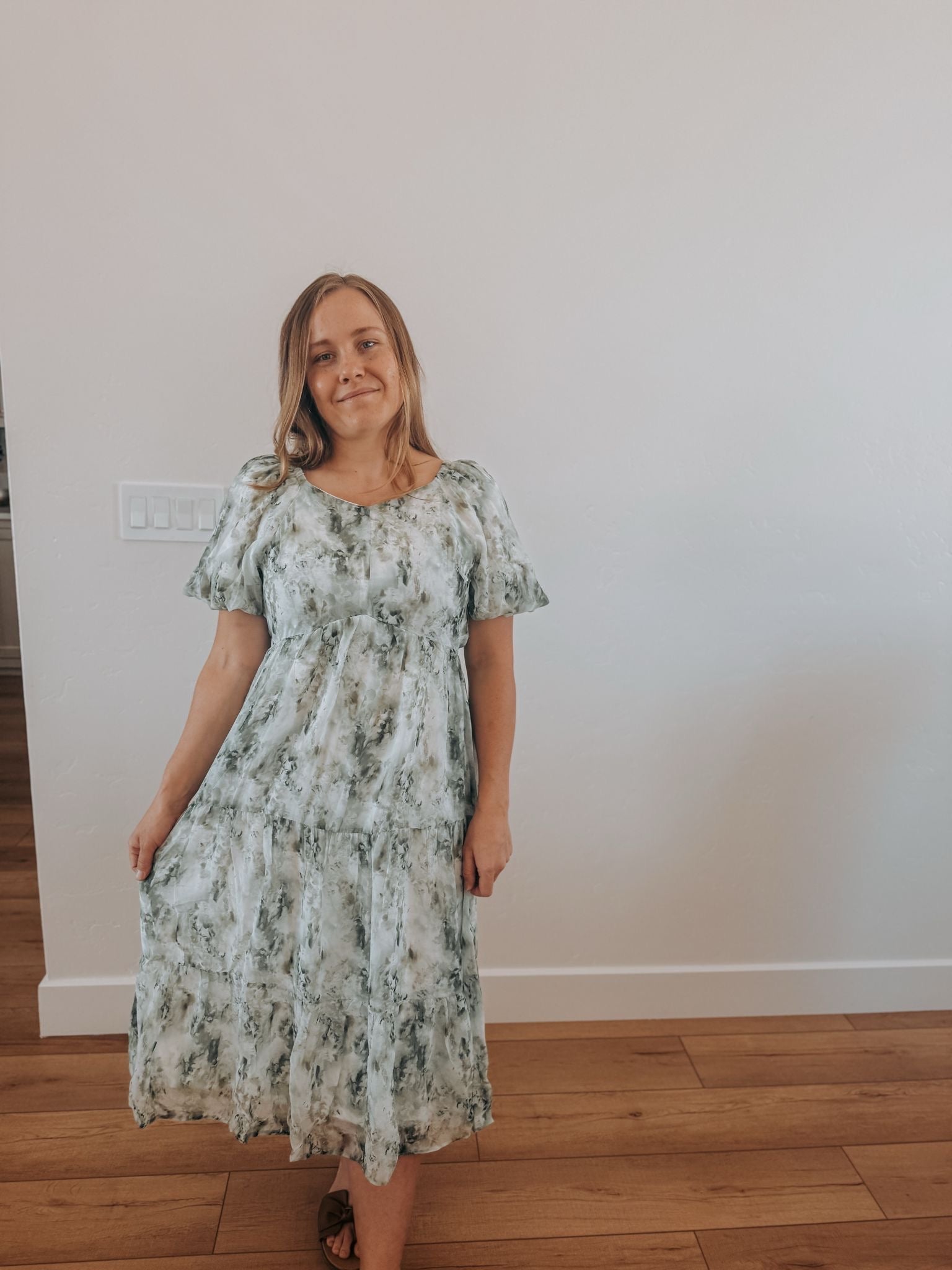Green floral midi - Duviboutique