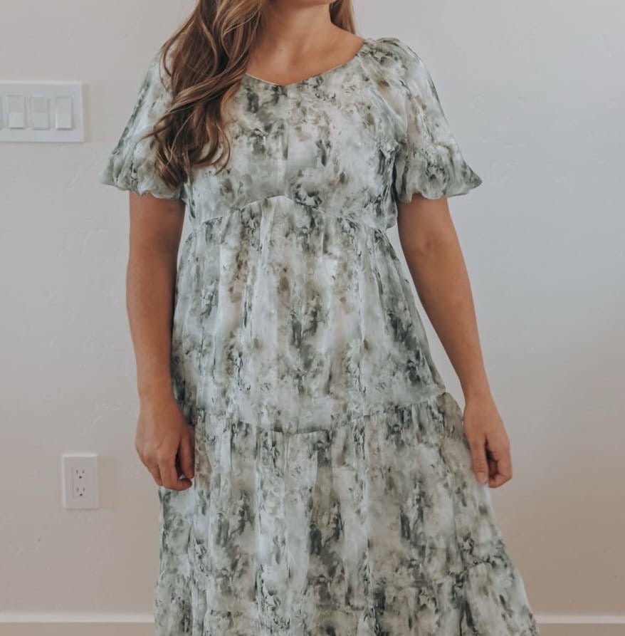 Green floral midi - Duviboutique