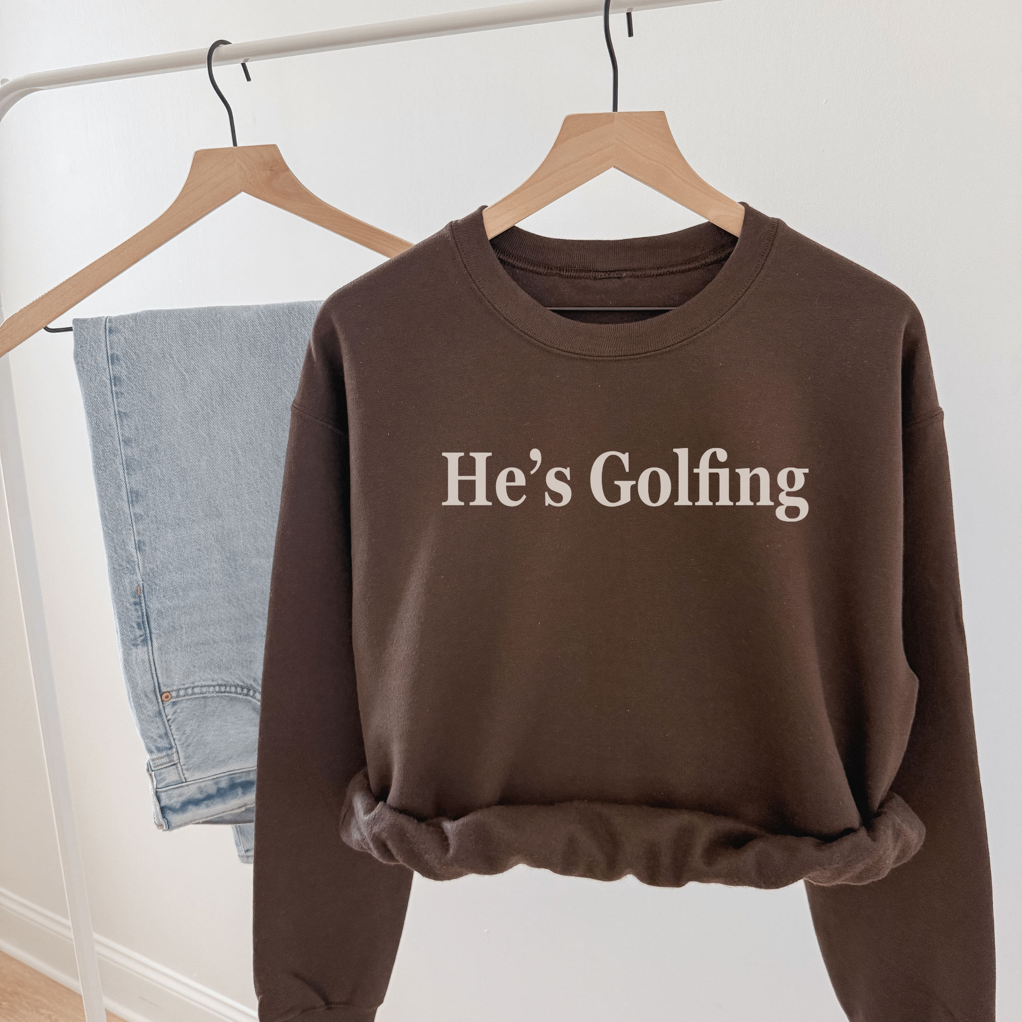 He’s Golfing Crewneck Sweatshirt - Duviboutique
