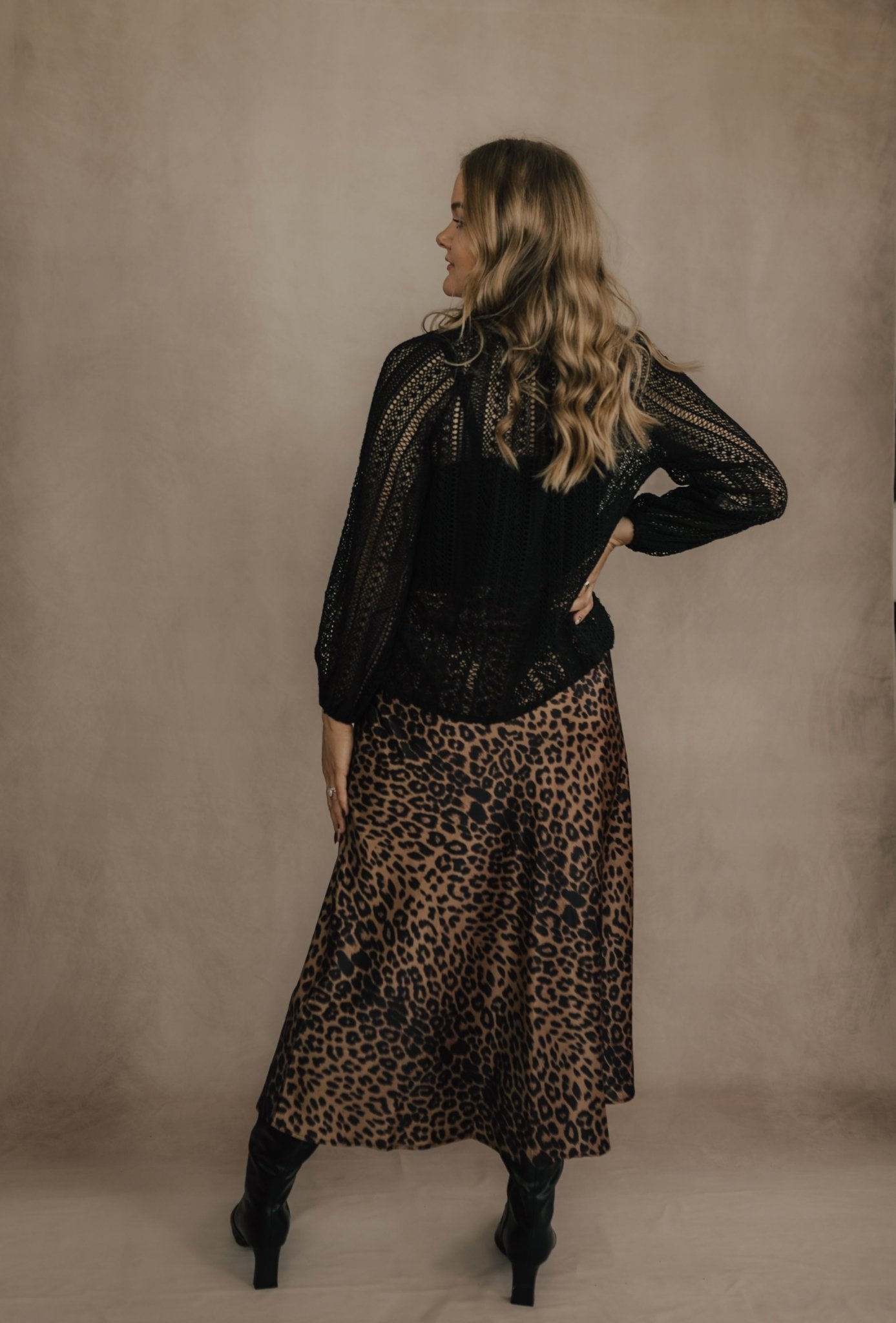LEOPARD PRINT SATIN MAXI SKIRT - skirt - Duviboutique