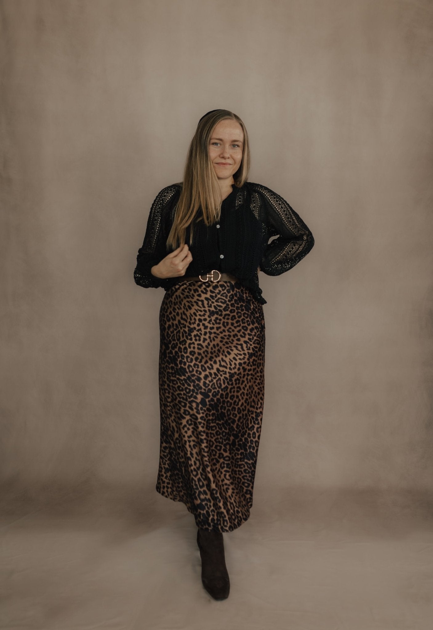 LEOPARD PRINT SATIN MAXI SKIRT - skirt - Duviboutique