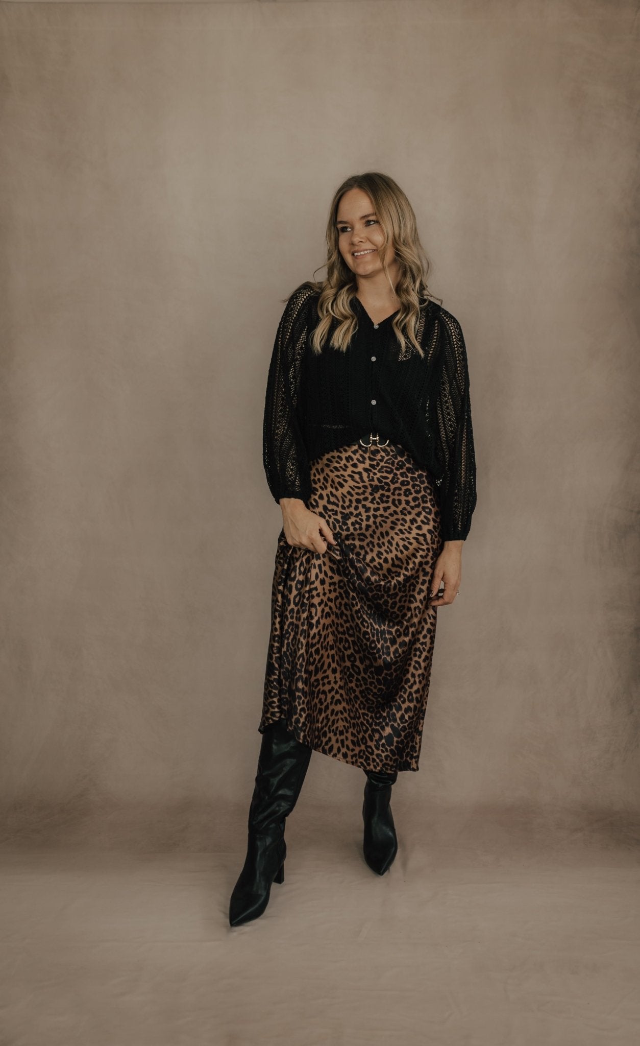 LEOPARD PRINT SATIN MAXI SKIRT - skirt - Duviboutique