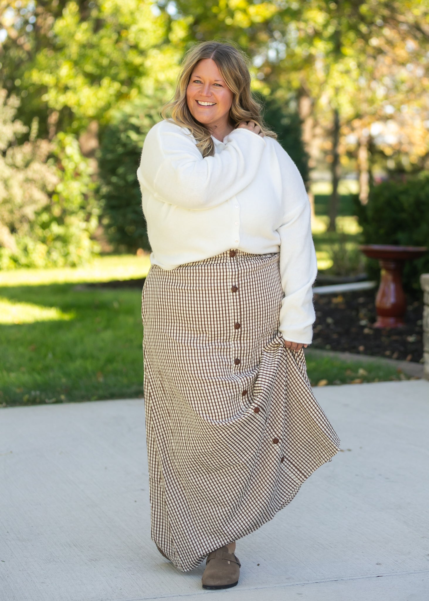 McKenna Gingham Maxi Skirt - IC Skirts - Duviboutique
