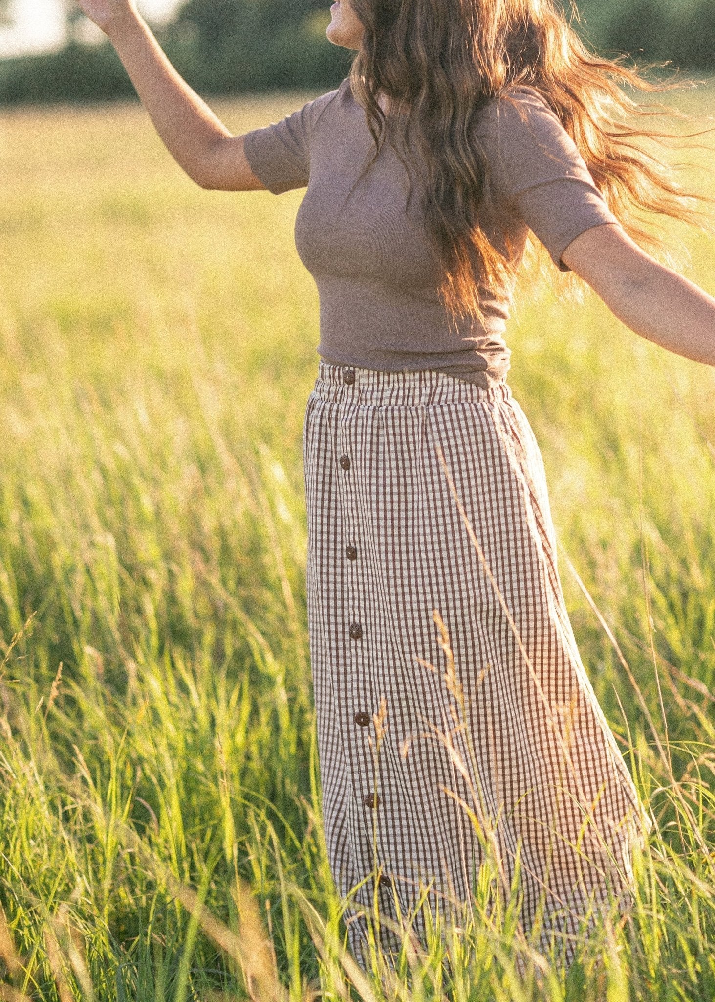 McKenna Gingham Maxi Skirt - IC Skirts - Duviboutique