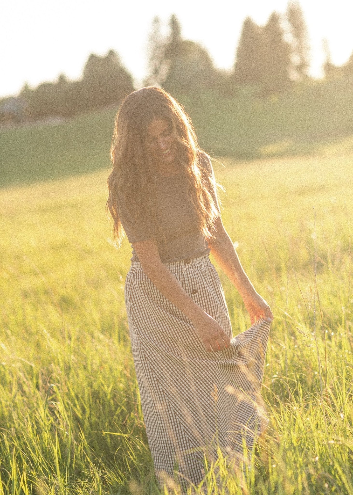 McKenna Gingham Maxi Skirt - IC Skirts - Duviboutique