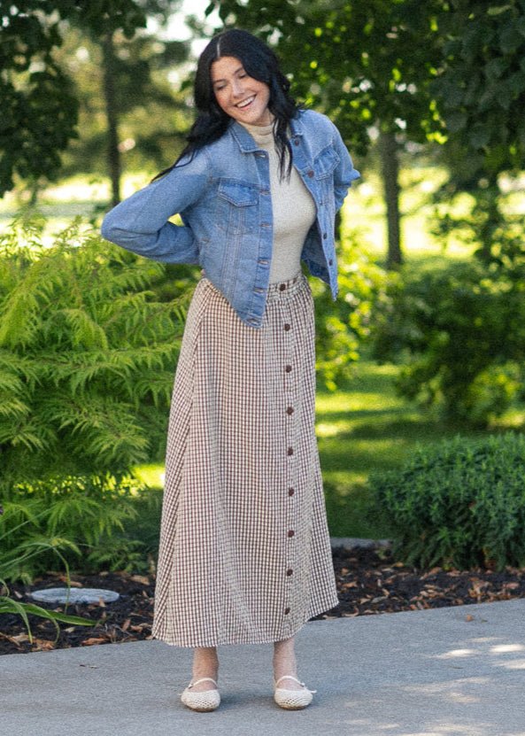 McKenna Gingham Maxi Skirt - IC Skirts - Duviboutique